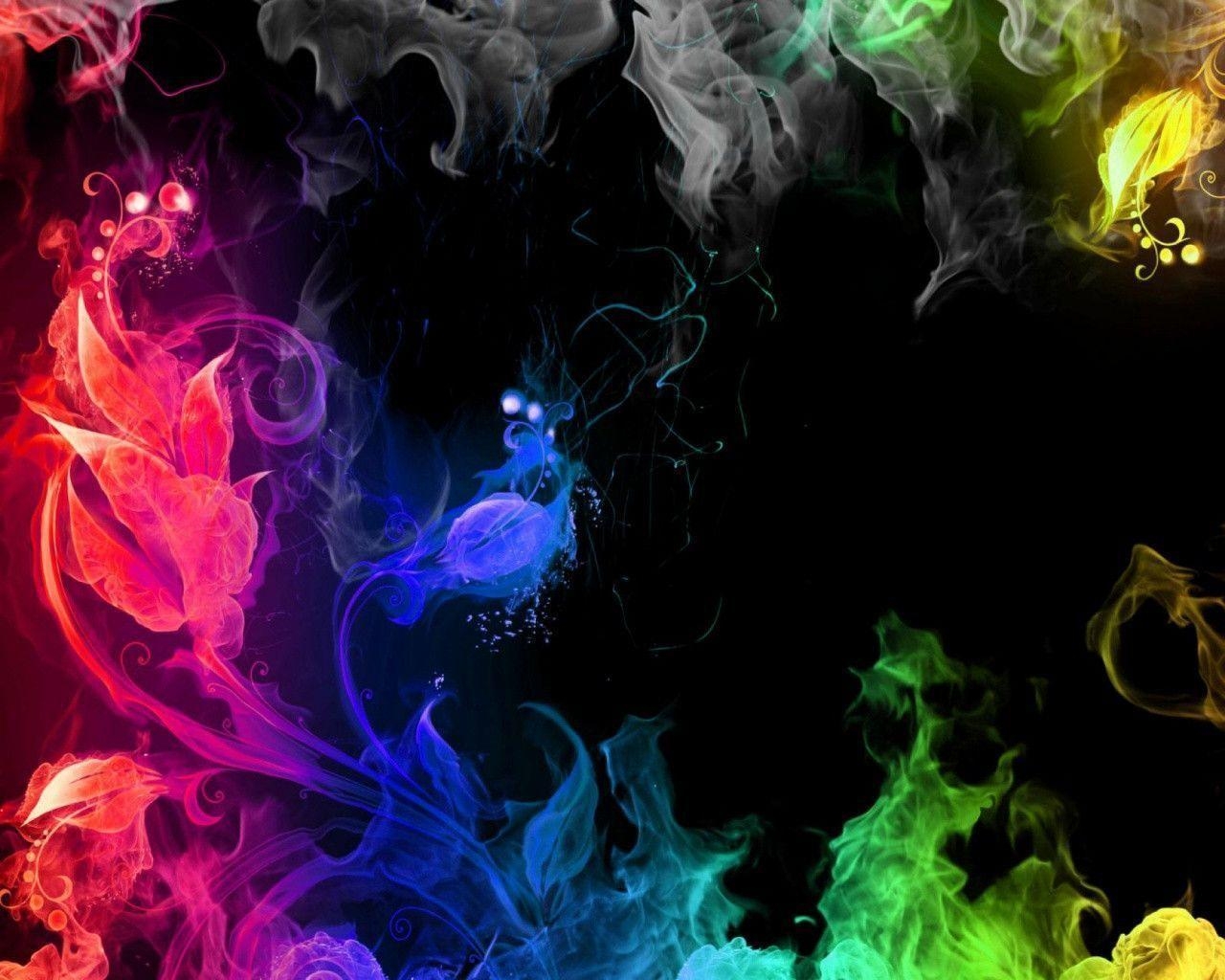 1280x1030 Rainbow Colors Fire Wallpaper, Desktop