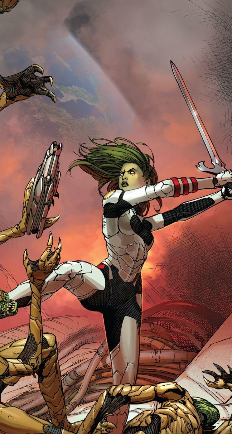 750x1400 Gamora Comic Wallpaper, Phone