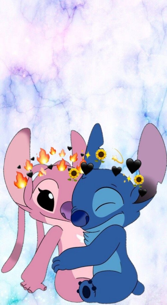 710x1280 Stitch and Angel Couple Wallpaper, Phone