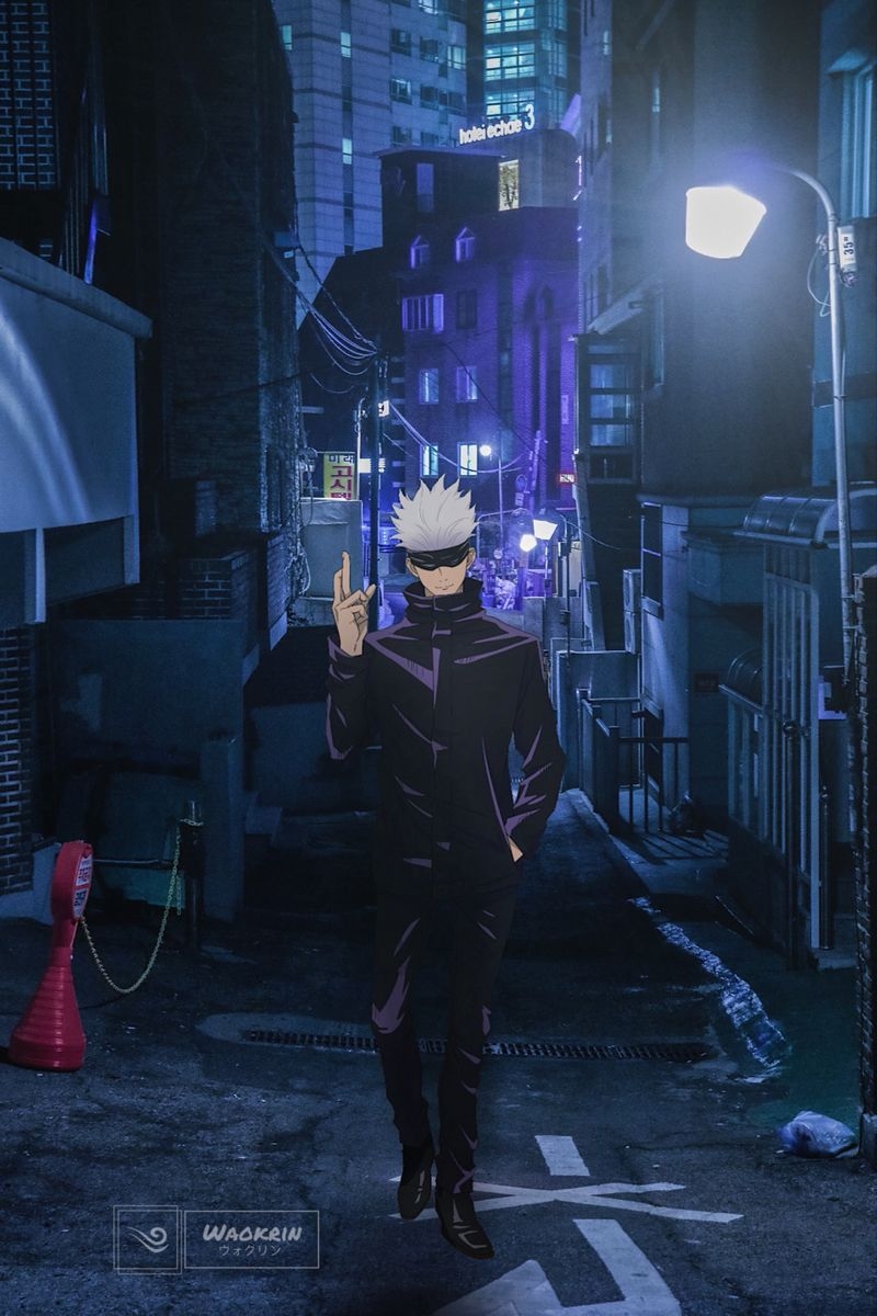 800x1200 Gojo in the City. Jujutsu, Bleach anime ichigo, Cool anime wallpaper, Phone