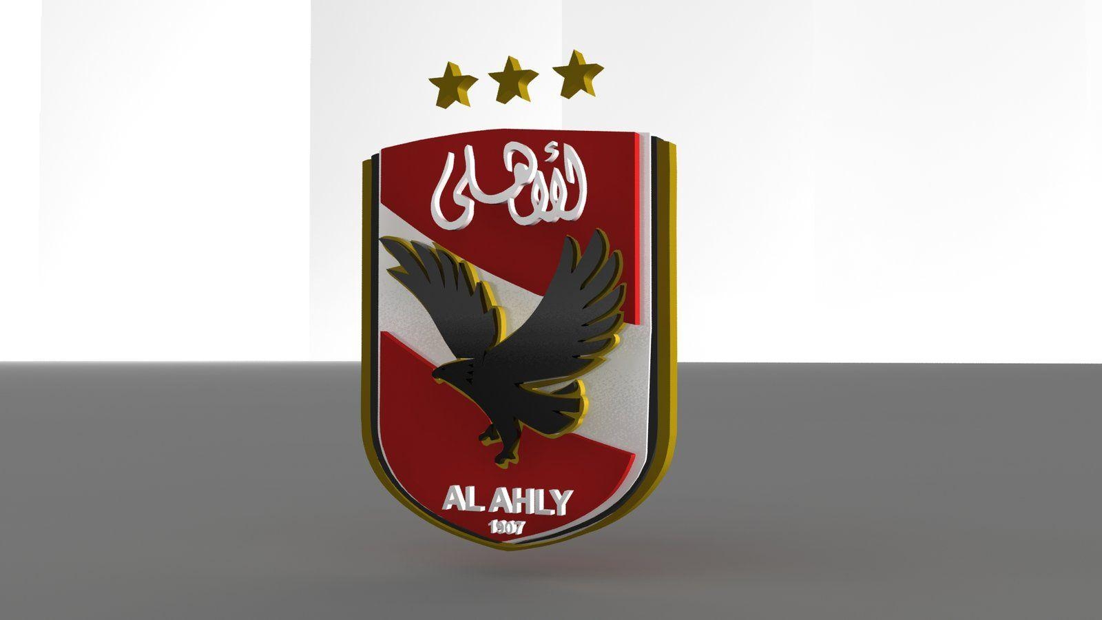 1600x900 3D logo Ahly egypt, Desktop