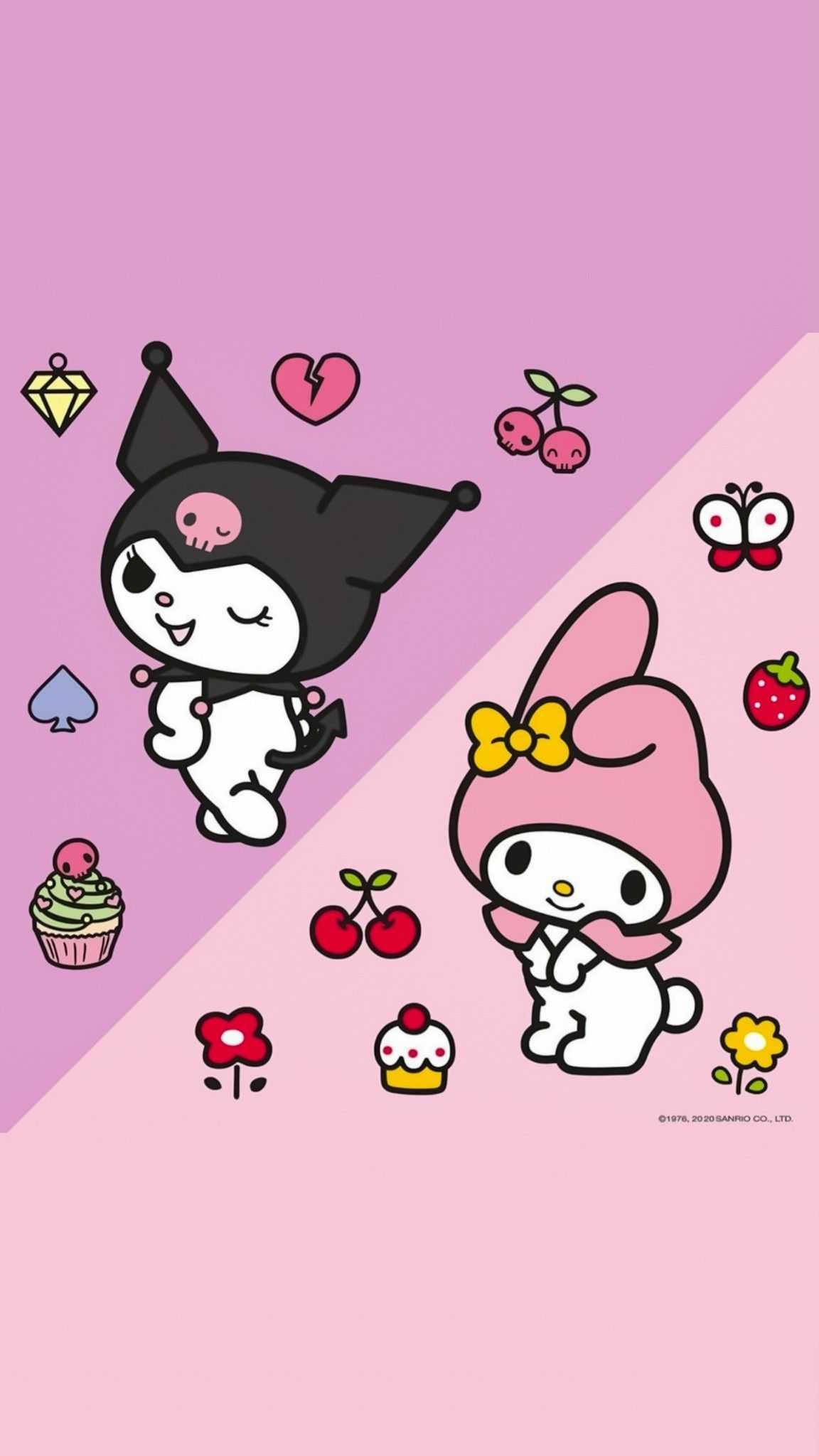 1160x2050 Download Kuromi And Melody The Sanrio Duo Wallpaper, Phone