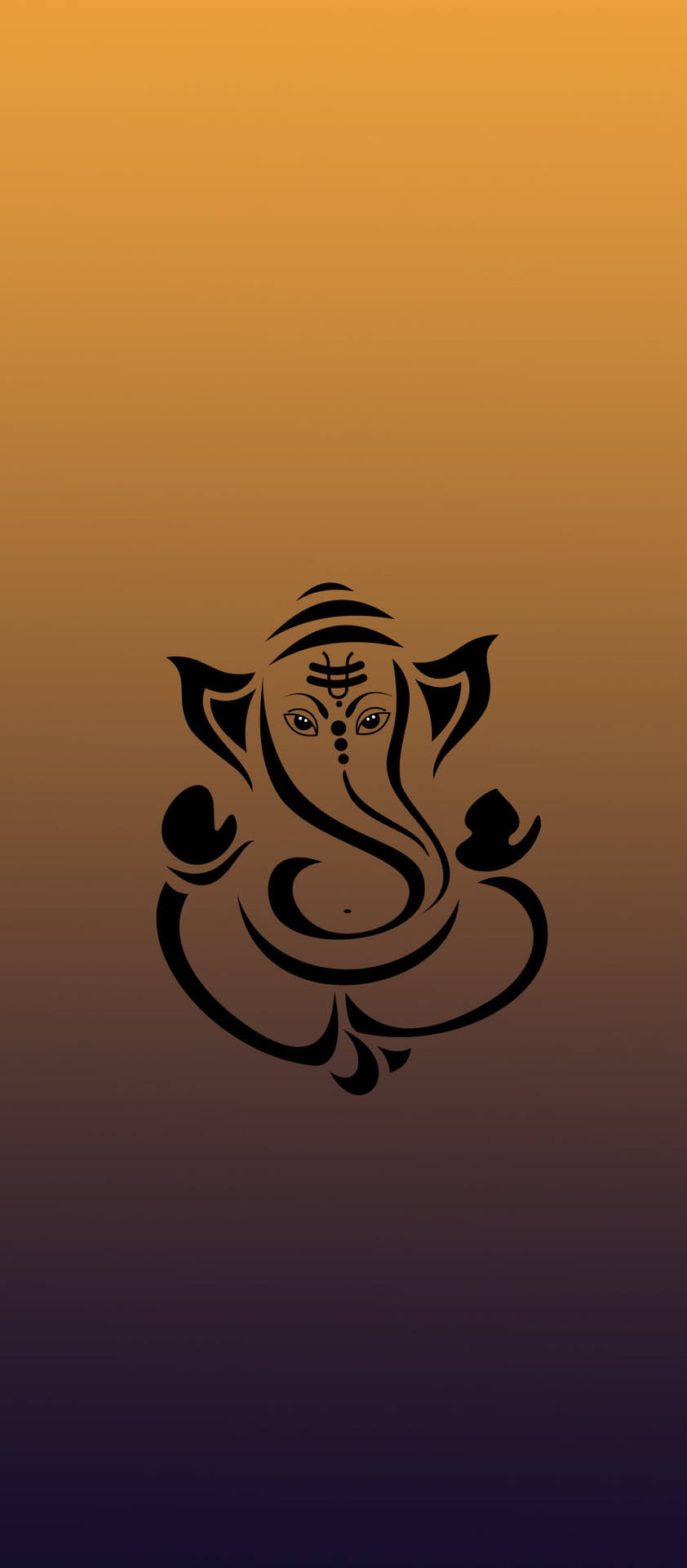 850x1920 Download Ganesh Yellow Black Ombre IPhone Wallpaper, Phone