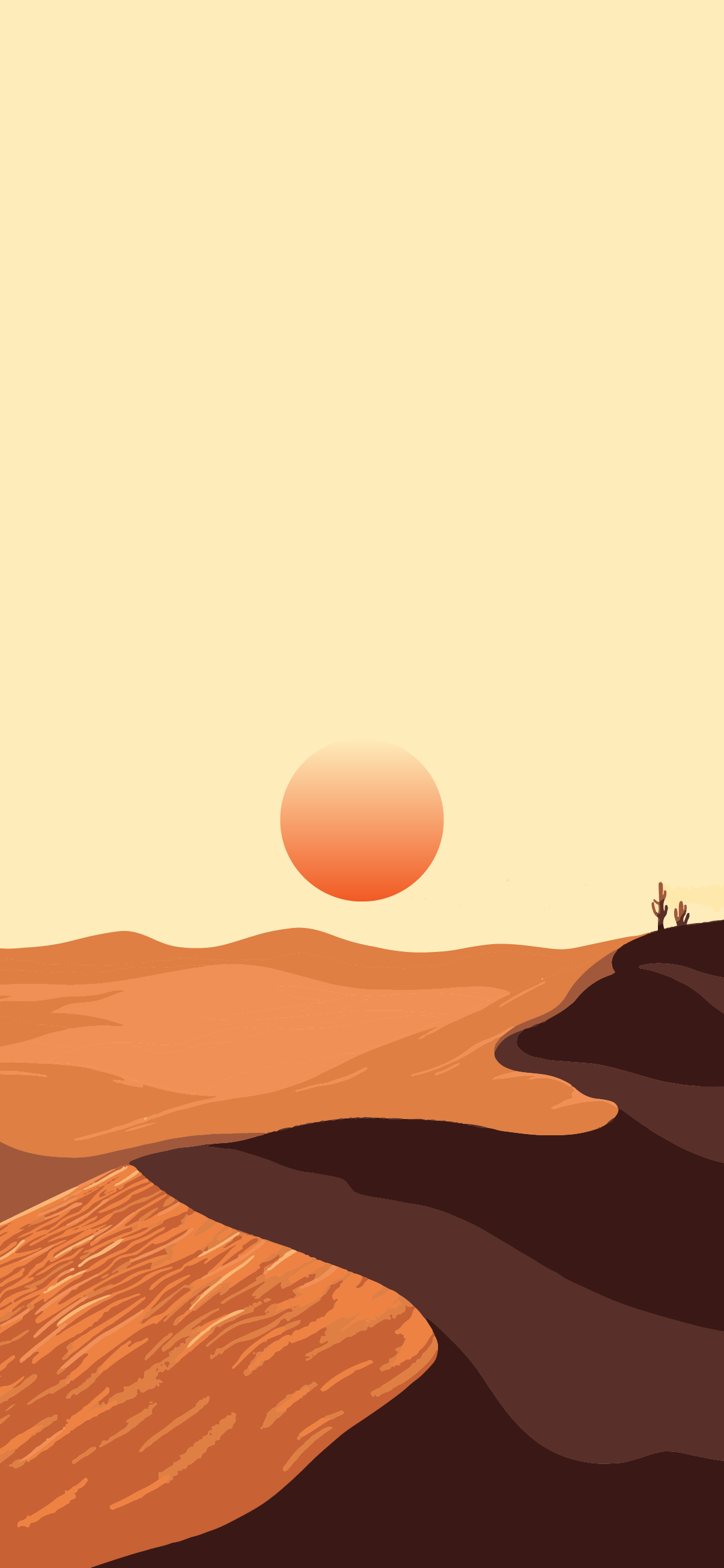 1210x2610 Phone wallpaper minimalist desert 4k, Phone