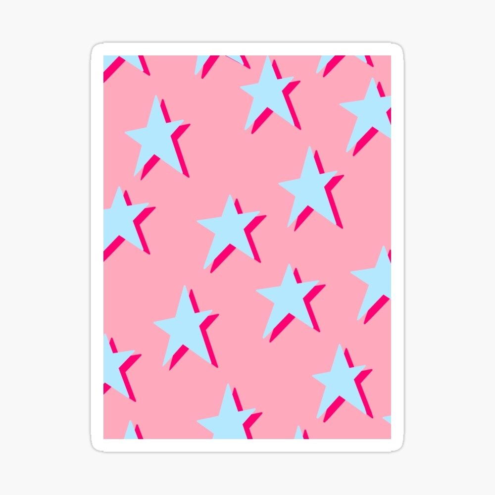 1000x1000 PASTEL BLUE & PINK PREPPY STARS Photographic Print, Phone