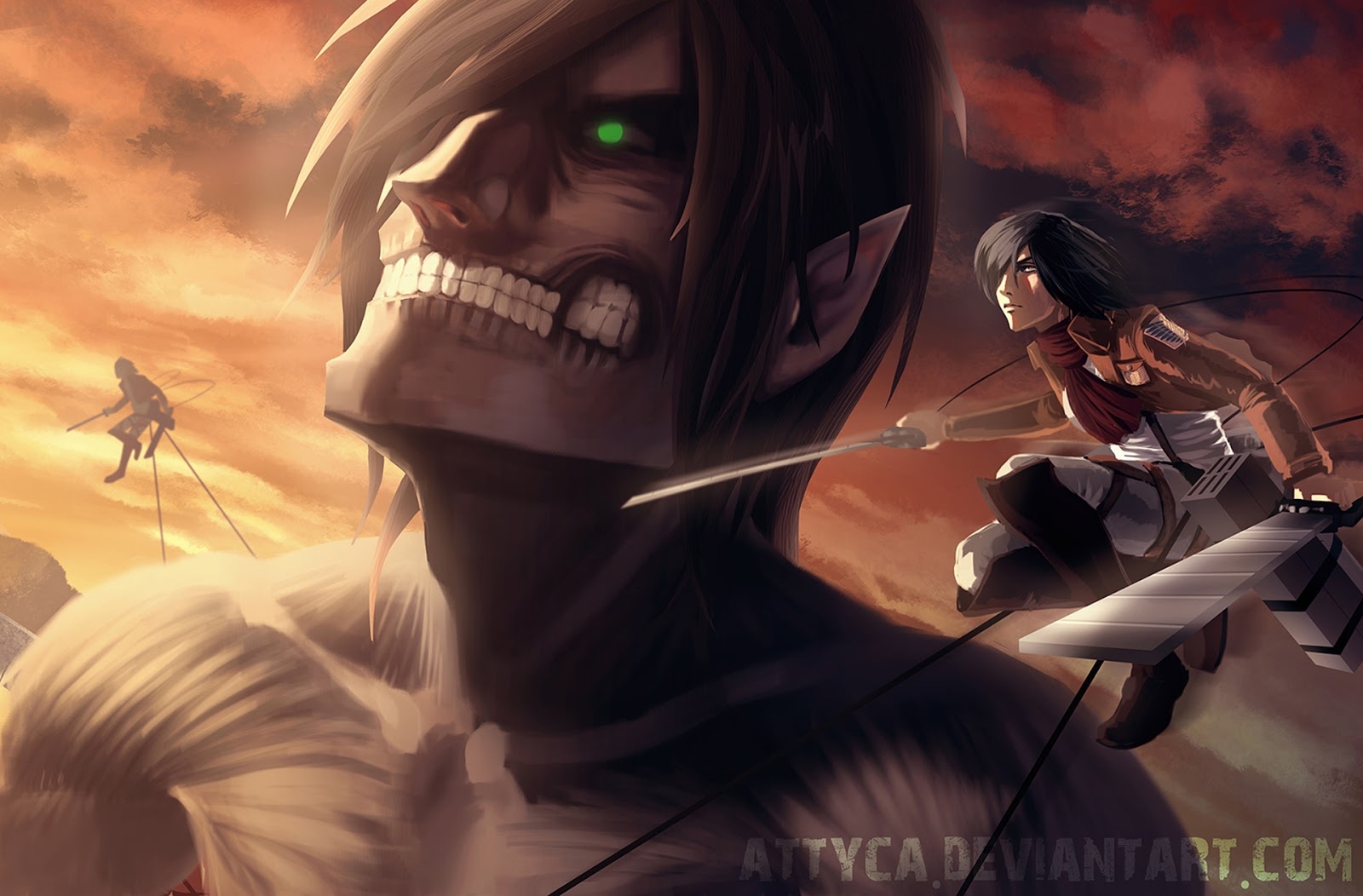 1600x1060 Eren Jaeger Titan Form Mikasa Ackerman Attack On Titan And Eren Titan, Desktop