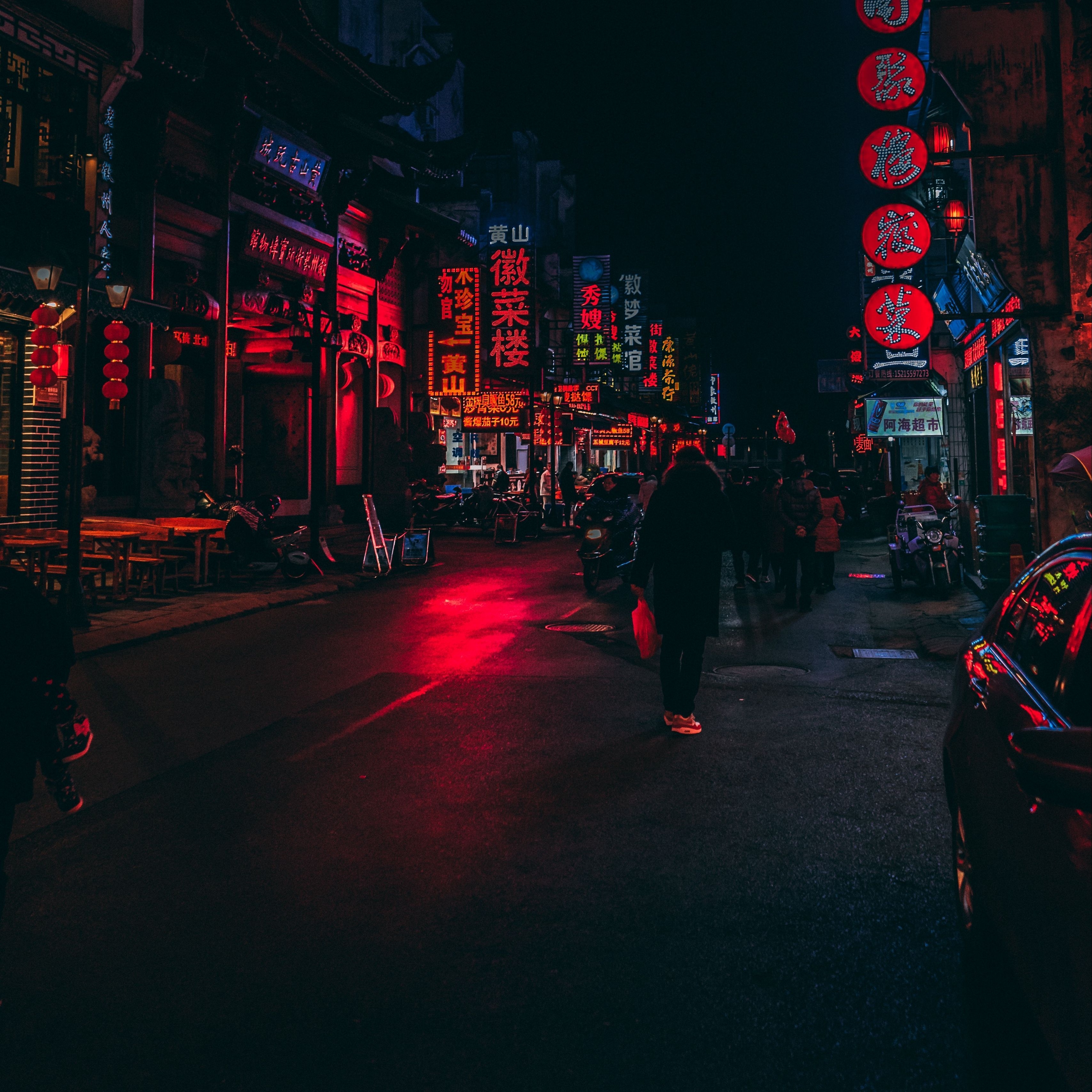 3420x3420 Download wallpaper  street, lighting, lights, signs, city, china ipad pro 12.9 retina for parallax HD back. iPad pro wallpaper, iPad pro, iPad wallpaper, Phone