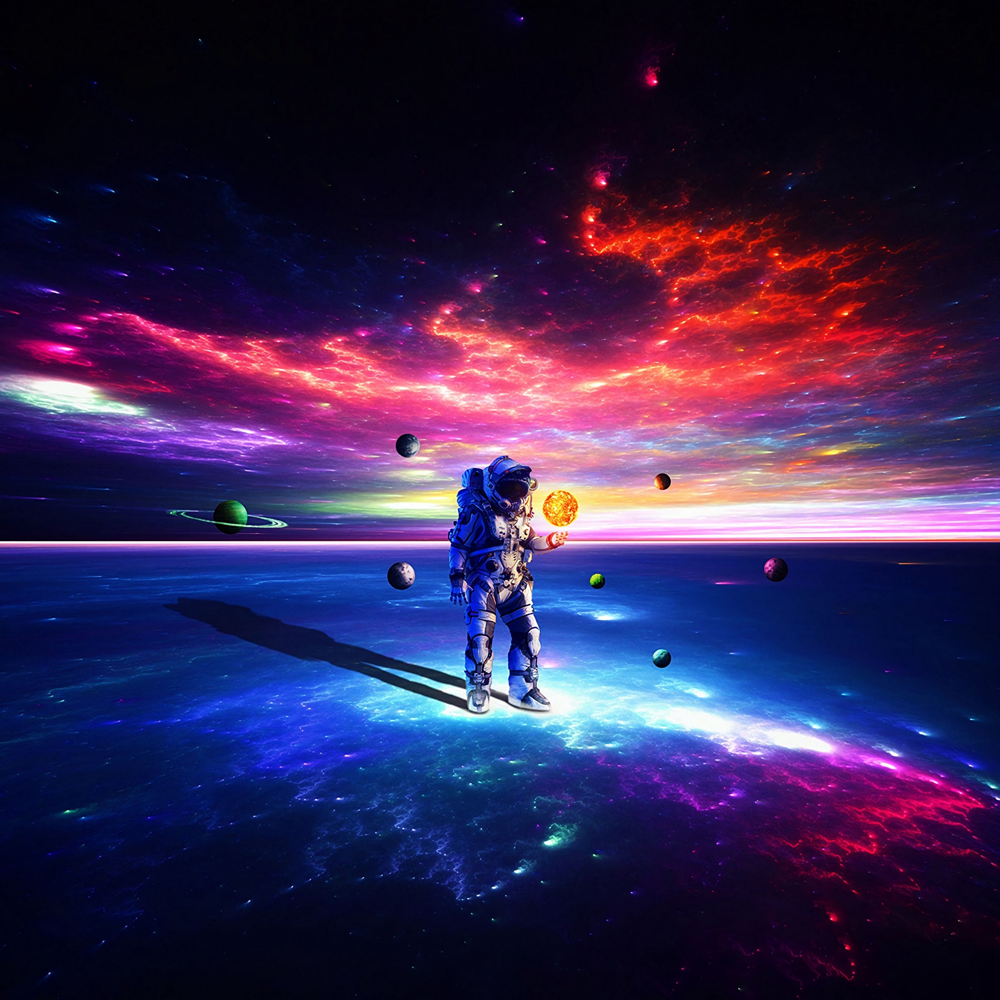 3420x3420 Download wallpaper  cosmonaut, astronaut, space suit, Phone