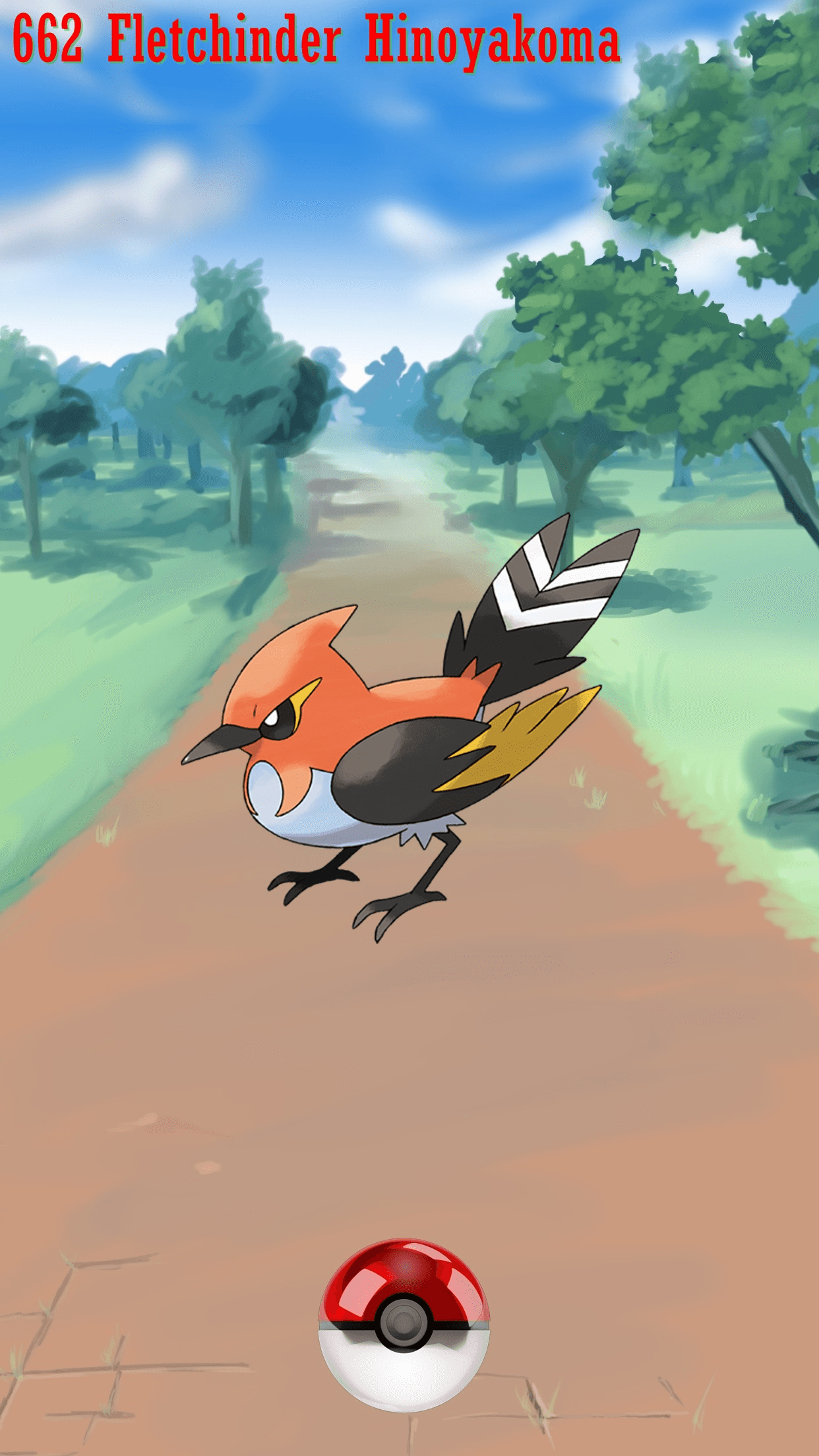 1250x2210 Street Pokeball Fletchinder Hinoyakoma, Phone