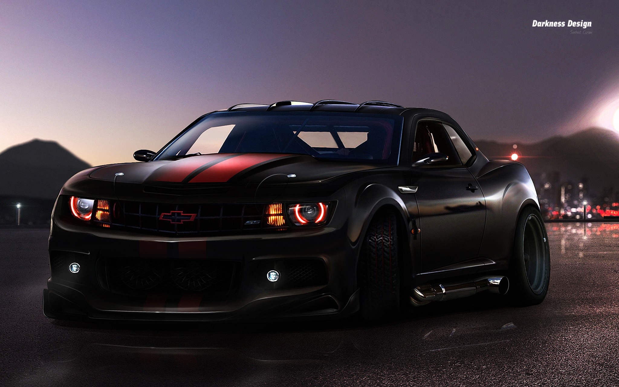 2050x1280 dark, Cars, Tuning, Chevrolet, Camaro Wallpaper HD / Desktop and Mobile Background, Desktop