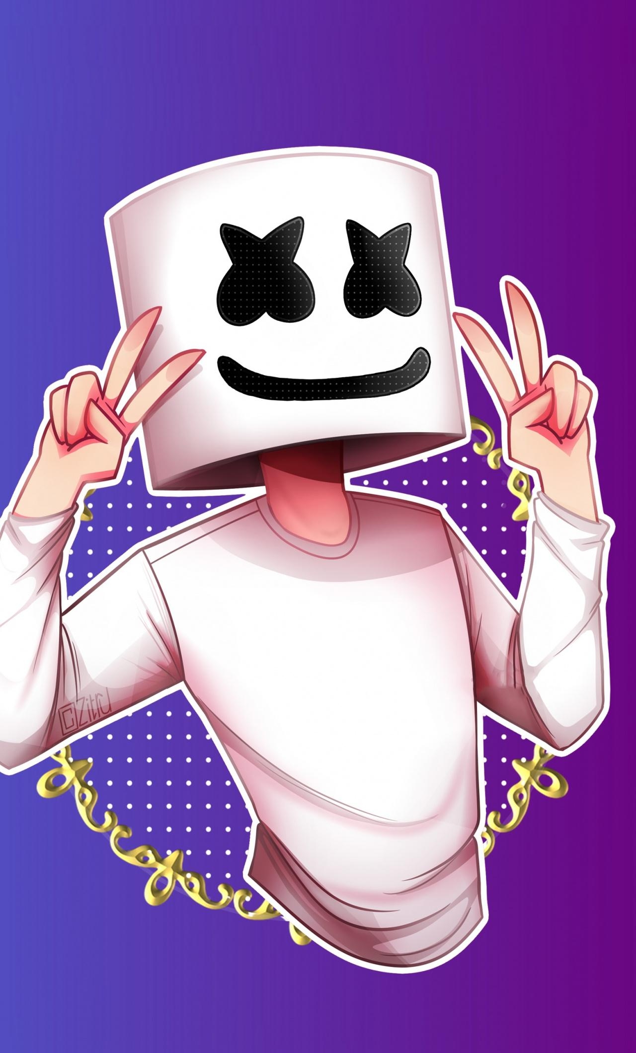 1280x2120 Download Marshmello, music production, DJ, minimalism, artwork, Phone