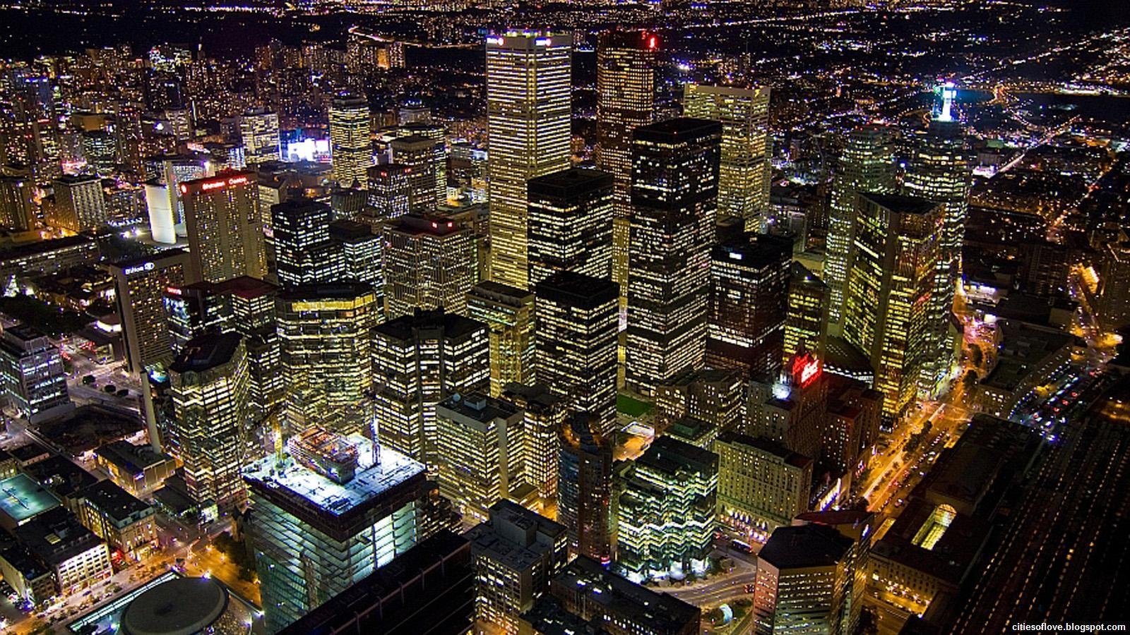 1600x900 Toronto Shining City Financial District At Night Canada HD Desktop, Desktop