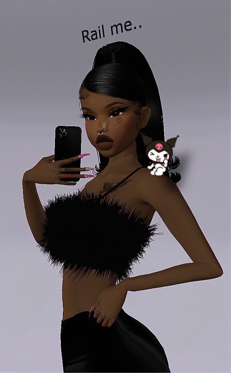 740x1190 imvu fits. Black girl cartoon, Virtual girlfriend, Cute profile picture, Phone