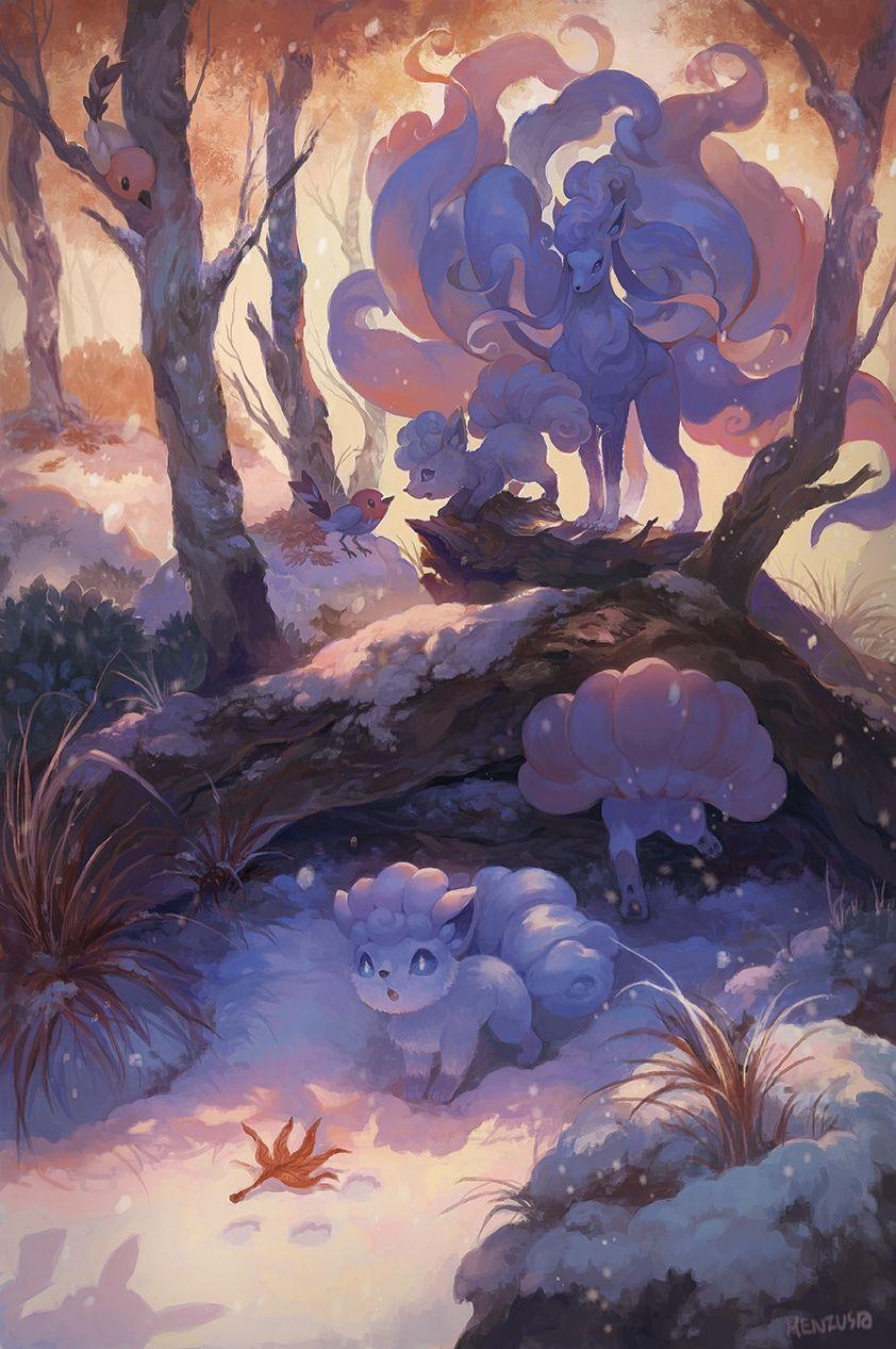 850x1270 alolan ninetales, alolan vulpix, fletchling, and pikachu pokemon, Phone