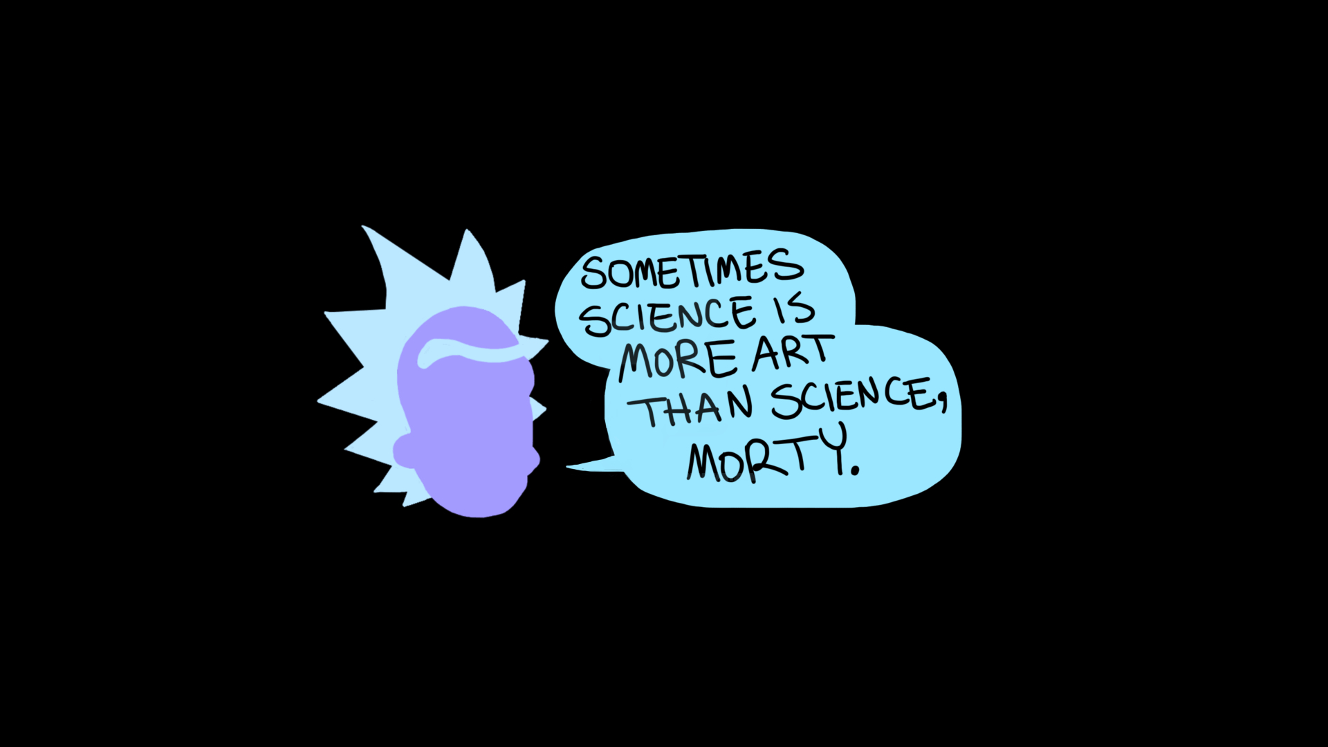 1920x1080 Rick And Morty, Rick Sanchez, Quote, Science, Simple Background, Desktop