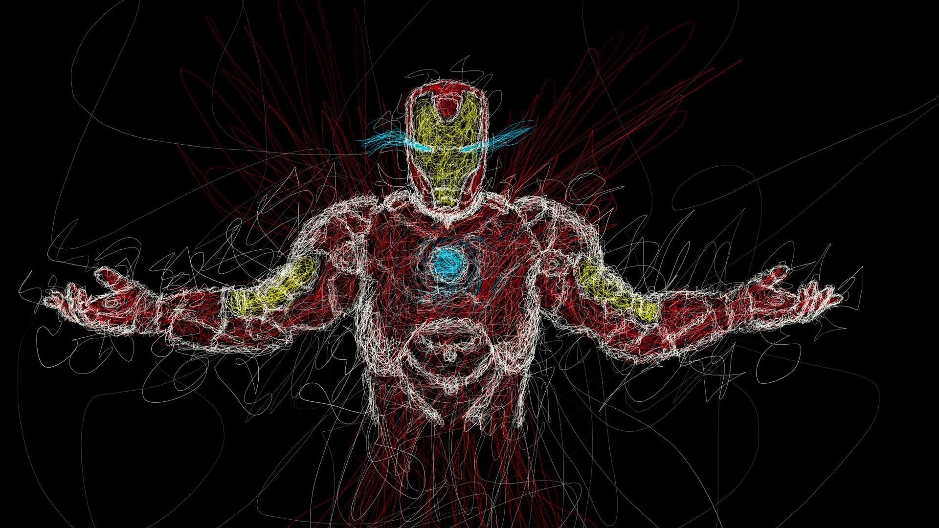 1920x1080 Iron Man Drawing Art Laptop Full HD 1080P HD 4k, Desktop