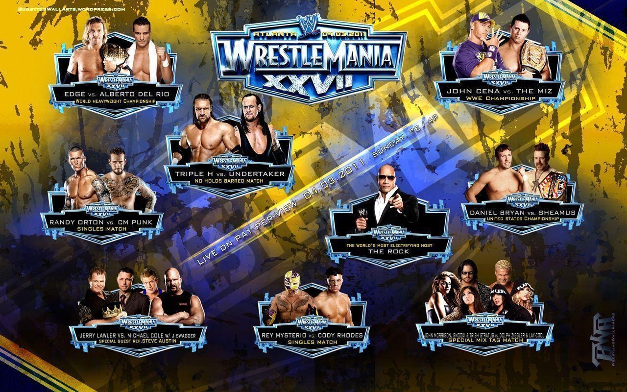 1280x800 Updated! WrestleMania 27 Match Card Wallpaper!. BUGZ Wrestling, Desktop