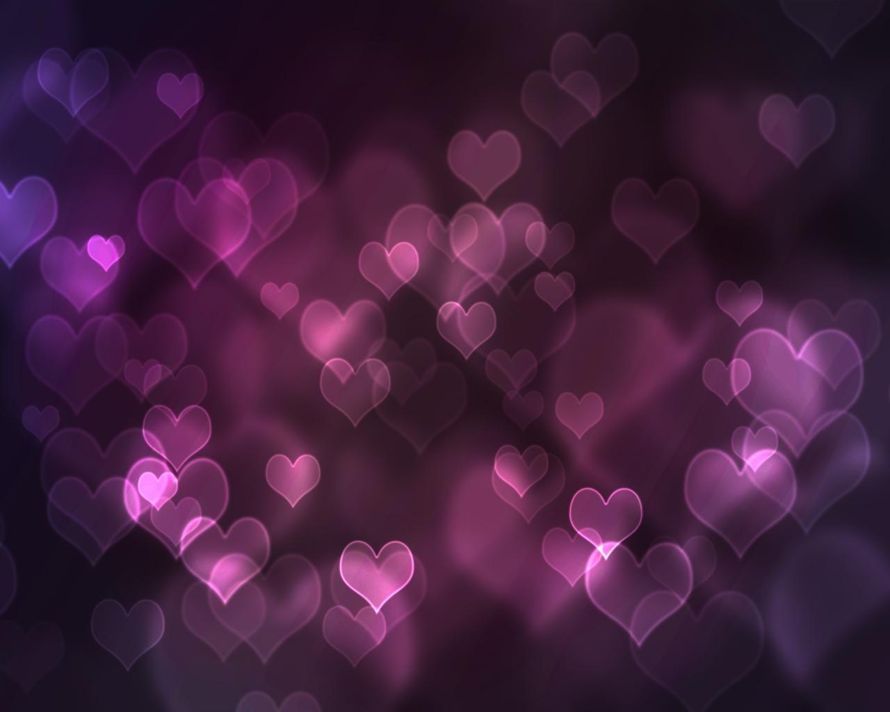 1280x1030 Black And Purple Hearts Wallpaper, Desktop