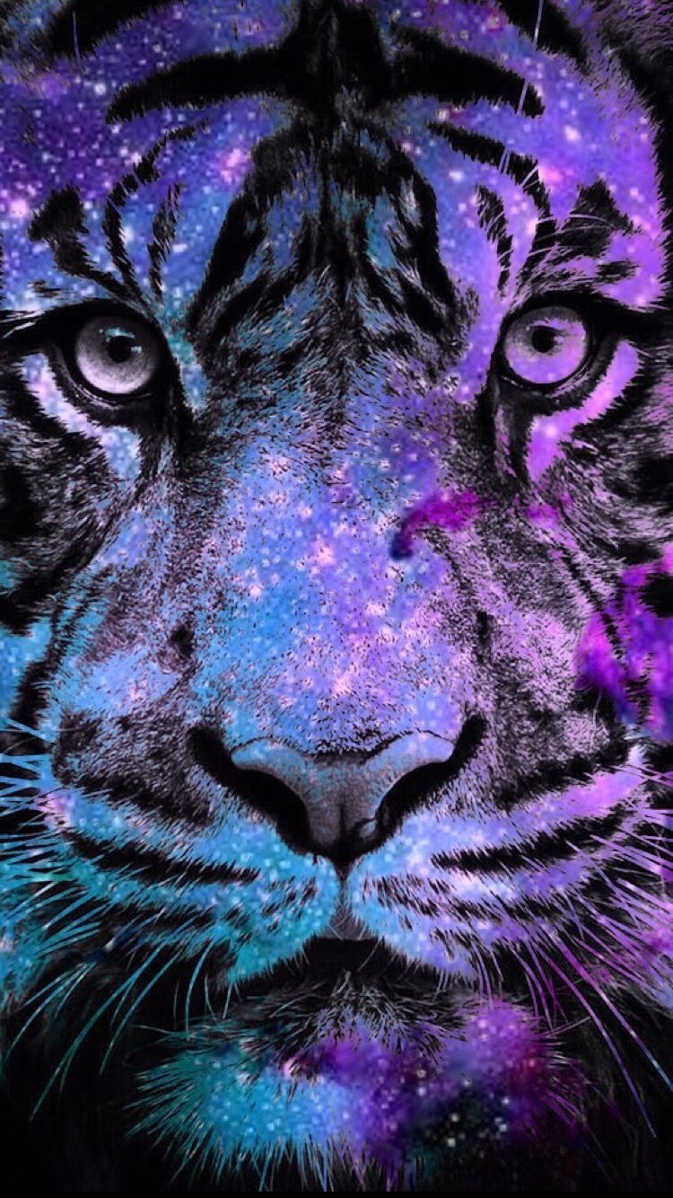 750x1340 Galaxy Tiger Wallpaper, Phone