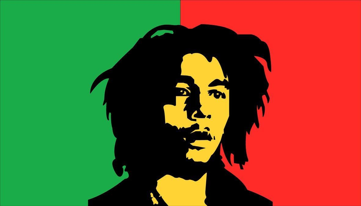 1190x680 Simple Bob Marley based on One Love Poster, Desktop