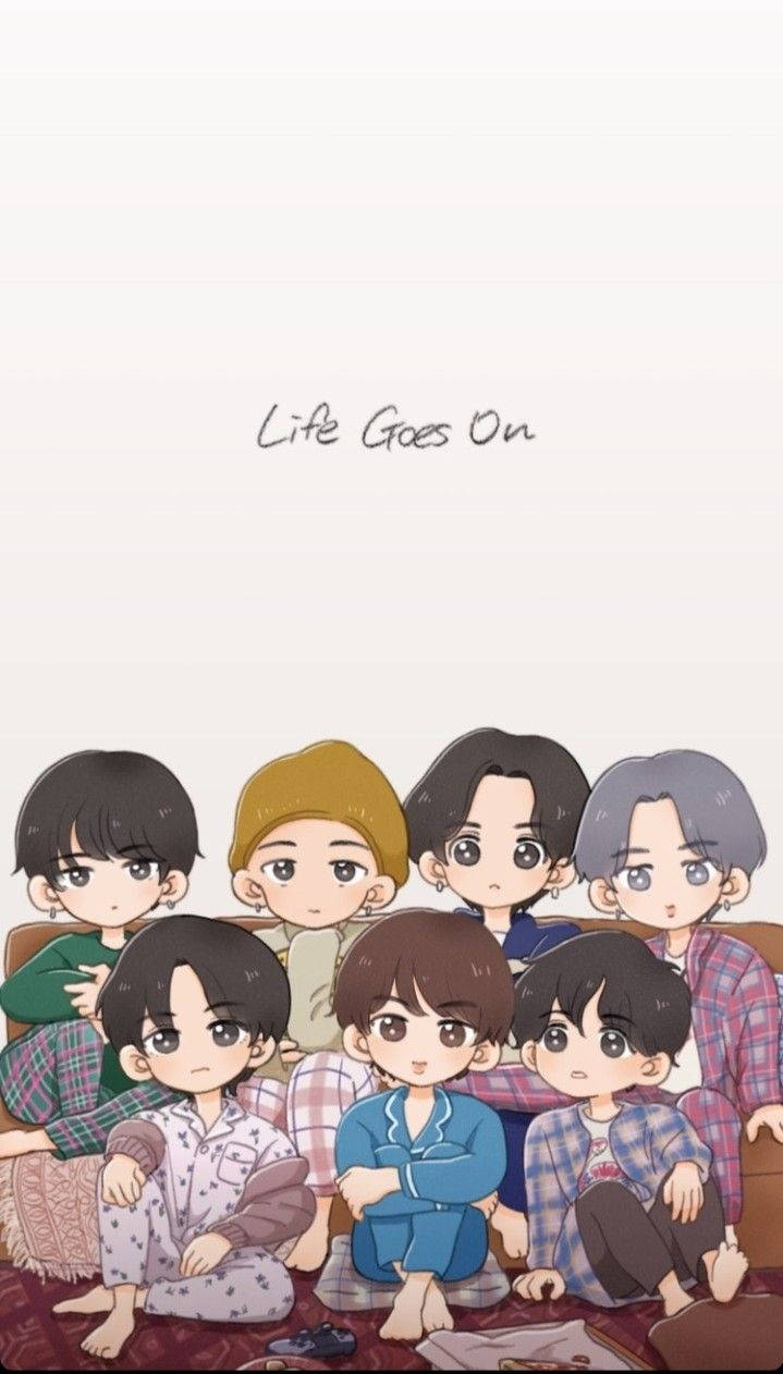 720x1270 Cute Chibi BTS Lockscreen Wallpaper, Phone