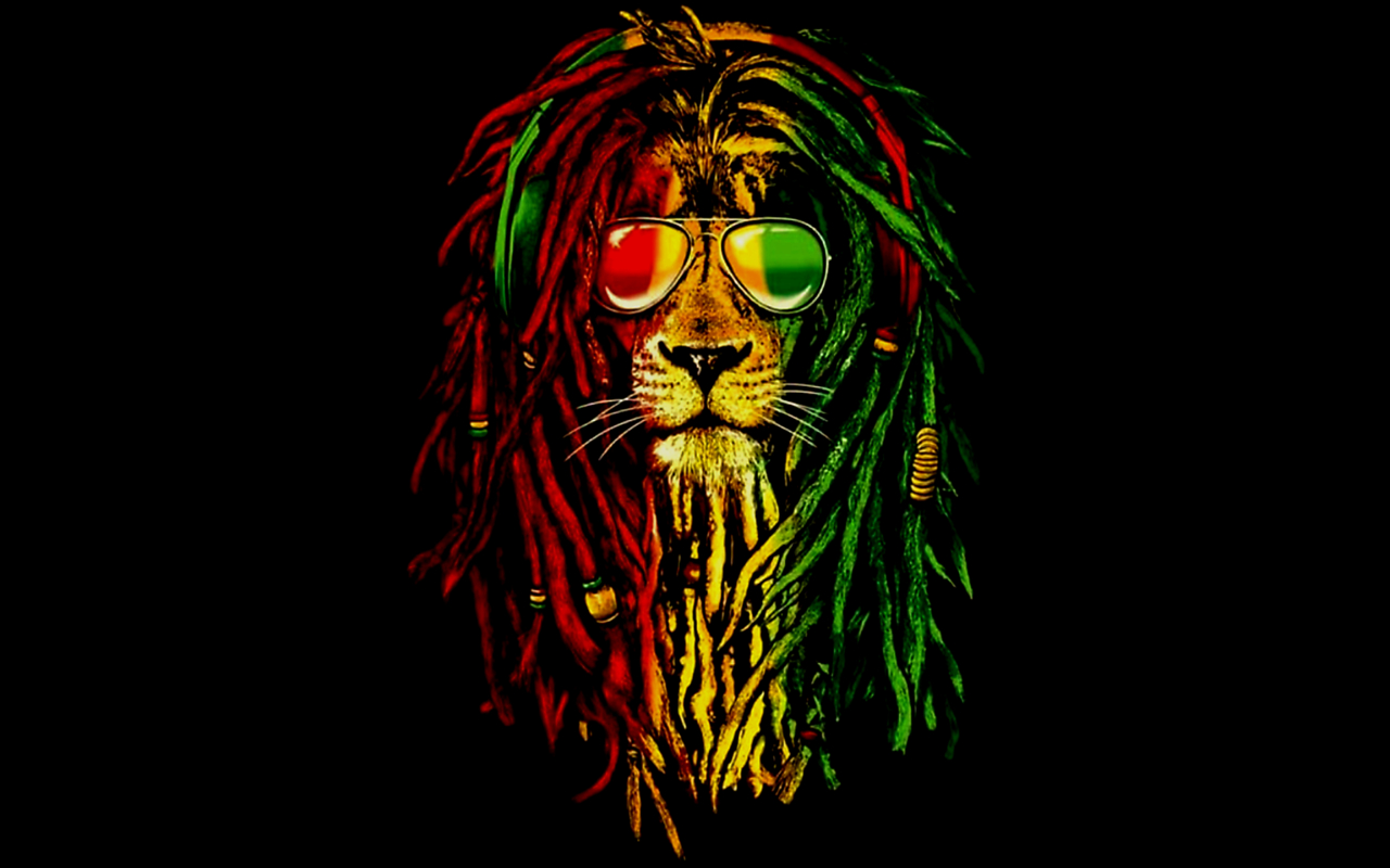 1280x800 Rasta flag colored Lion with dreads wallpaper 1920x1200, Desktop