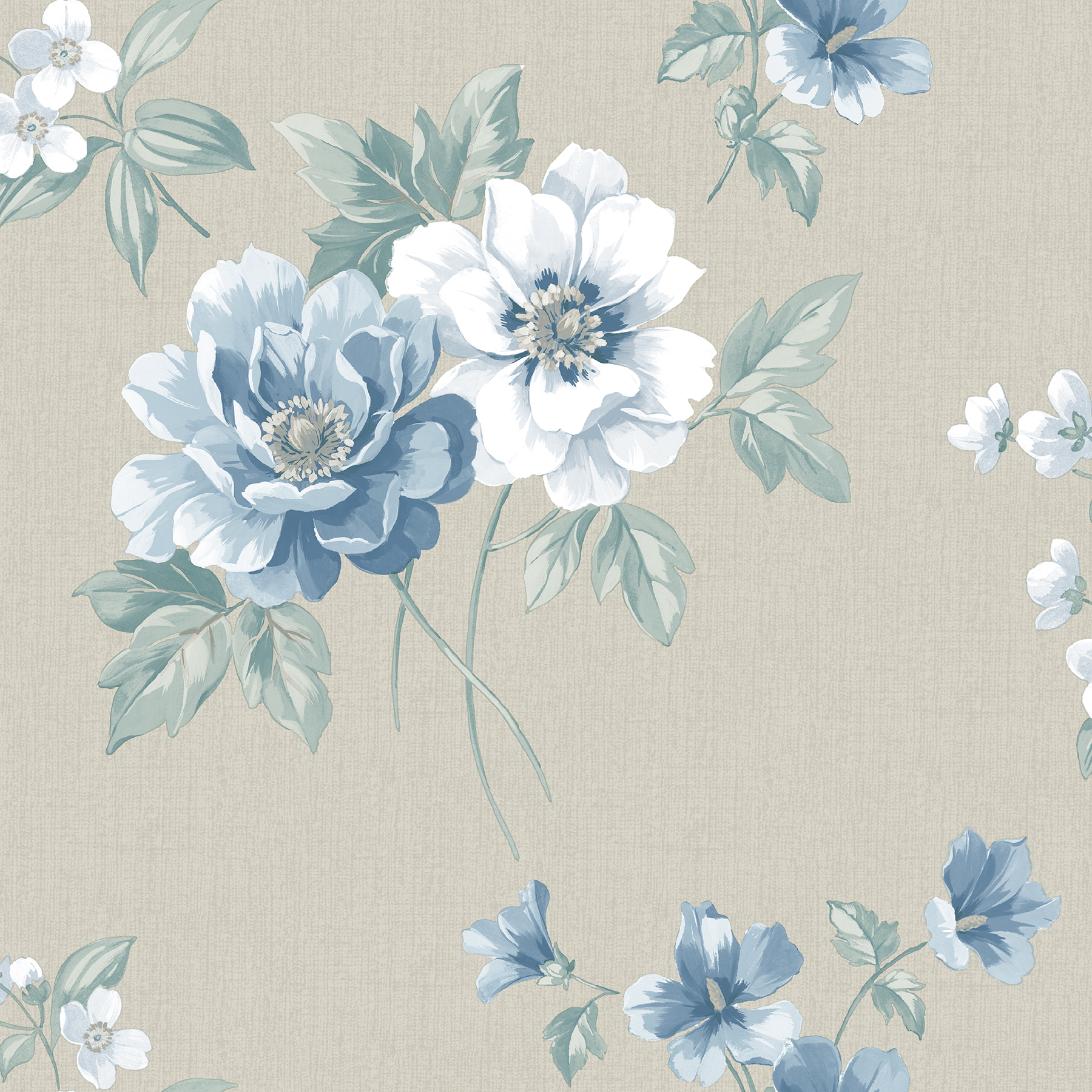 1800x1800 Chesapeake Keighley Light Blue Floral Wallpaper, Phone