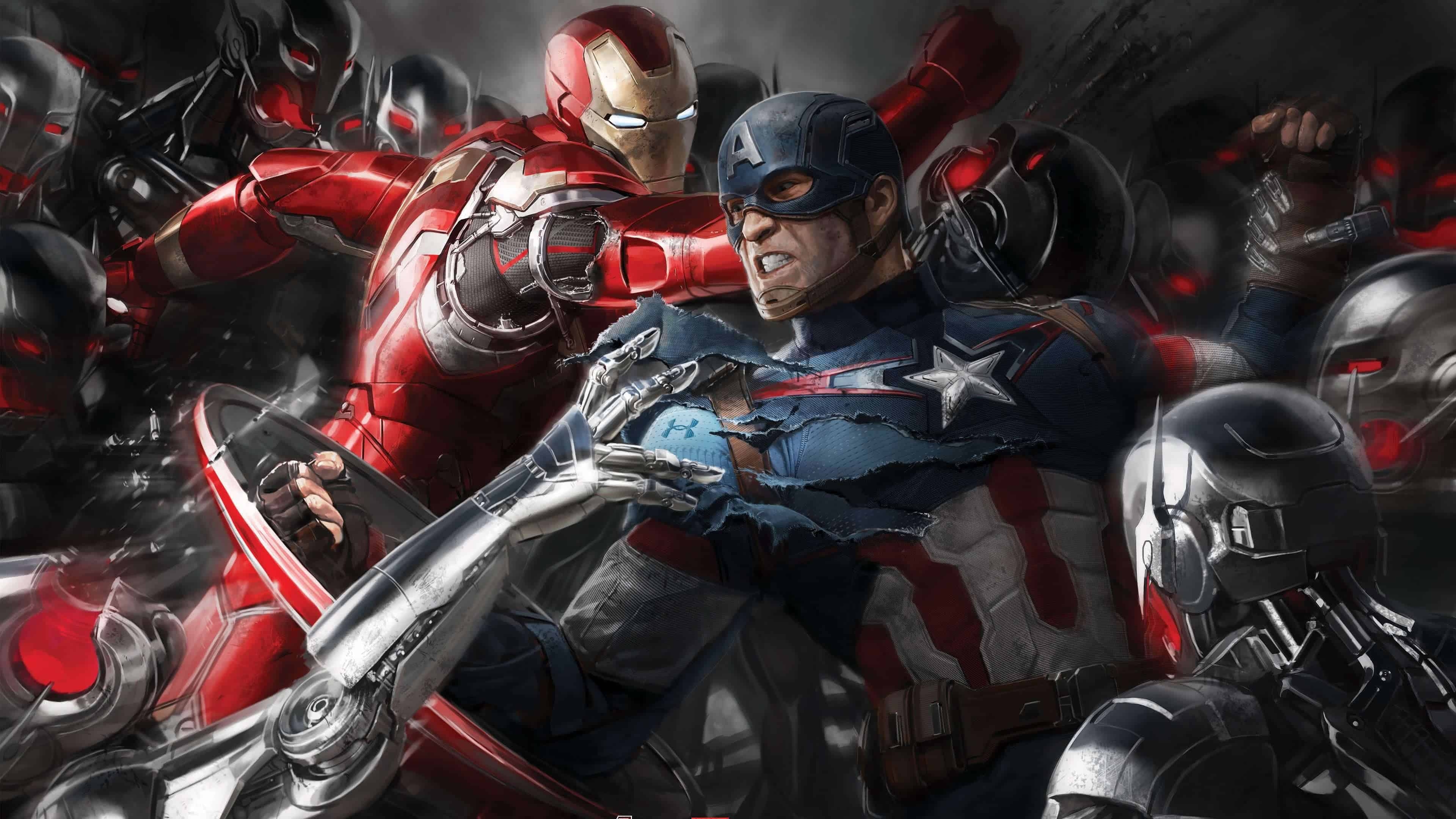 3840x2160 Captain America And Iron Man Civil War UHD 4K Wallpaper, Desktop