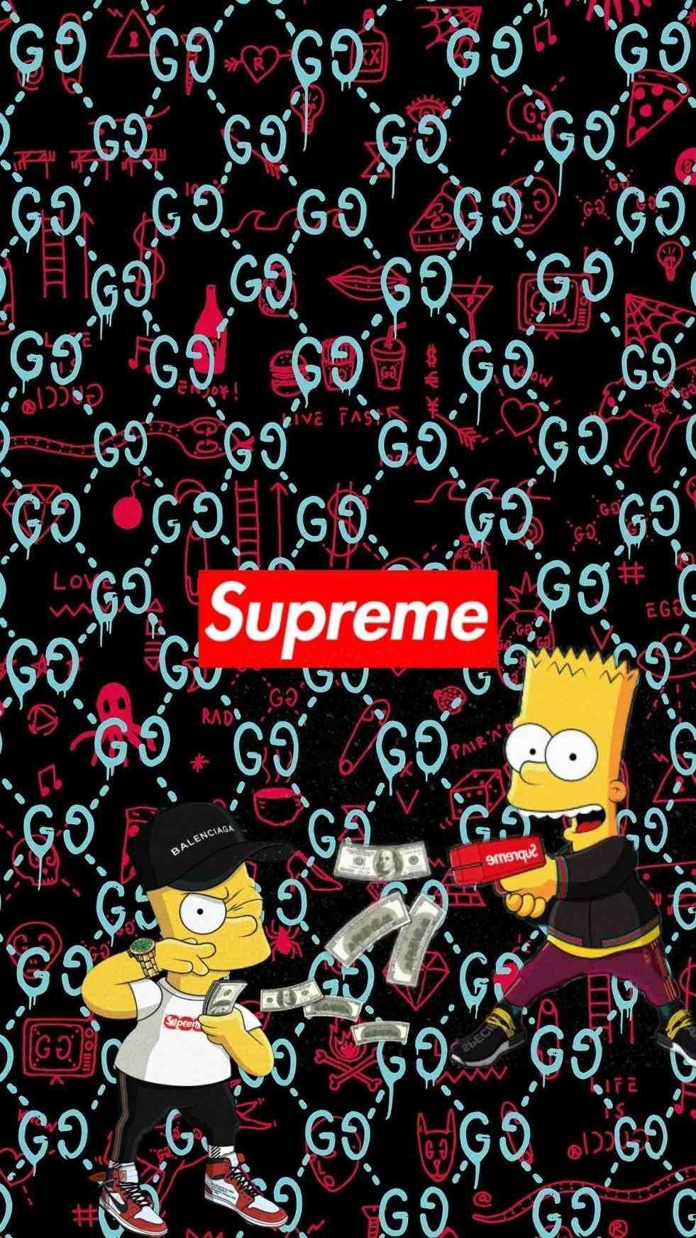 990x1750 Supreme Wallpaper Bape Simpsonswalpaperlist.com, Phone