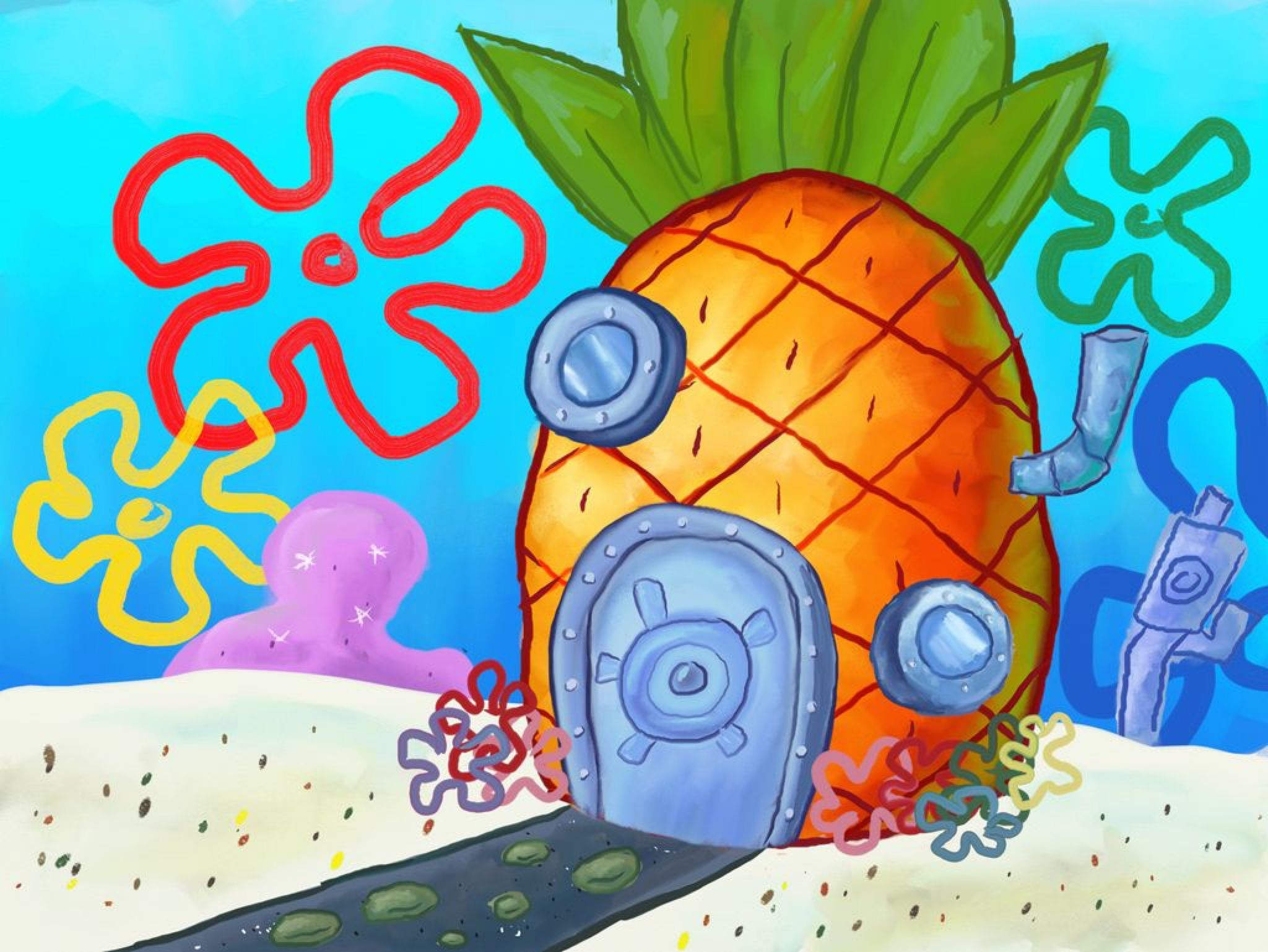 2050x1540 SpongeBob. Spongebob house, Spongebob painting, Spongebob cartoon, Desktop