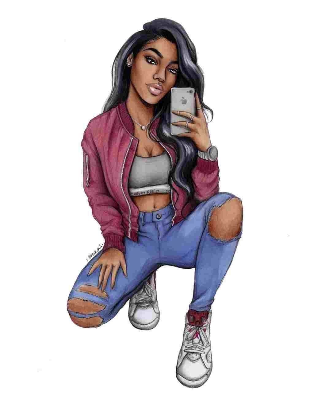 1020x1350 Cartoon Wallpaper Black Girls, Phone