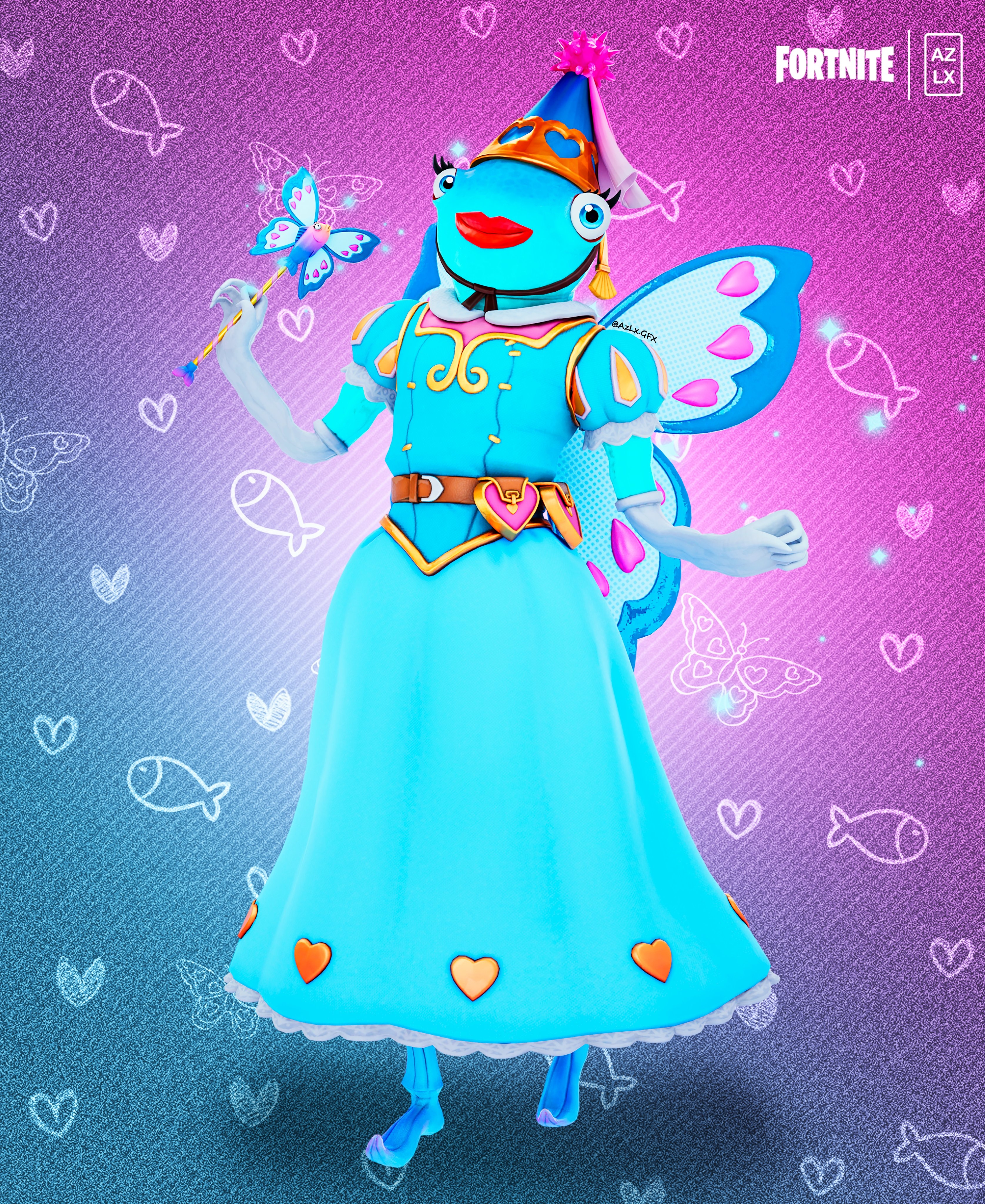 3360x4100 Princess Felicity Fish Fortnite wallpaper, Phone