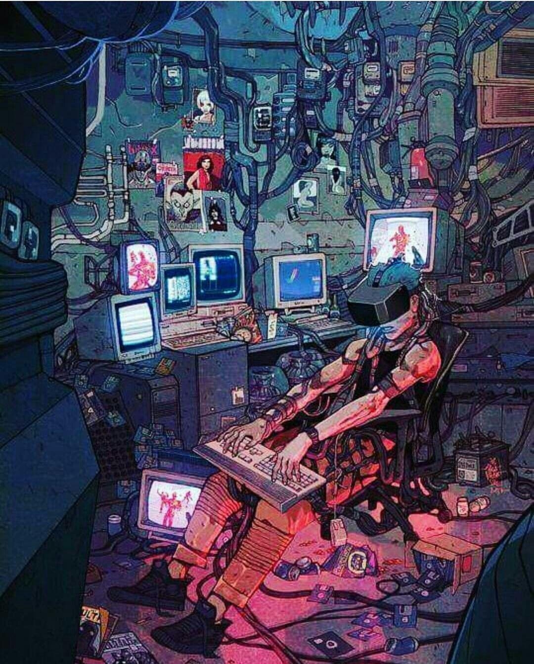 1080x1350 Neuromancer sci fi virtual reality art #virtualreality, Phone