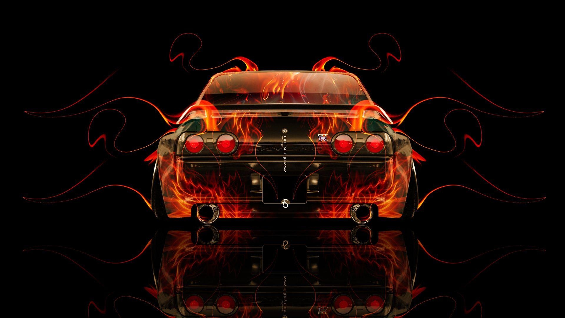 1920x1080 Nissan Skyline GTR R32 JDM Back Fire Car 2014 « el Tony. Photo, Desktop