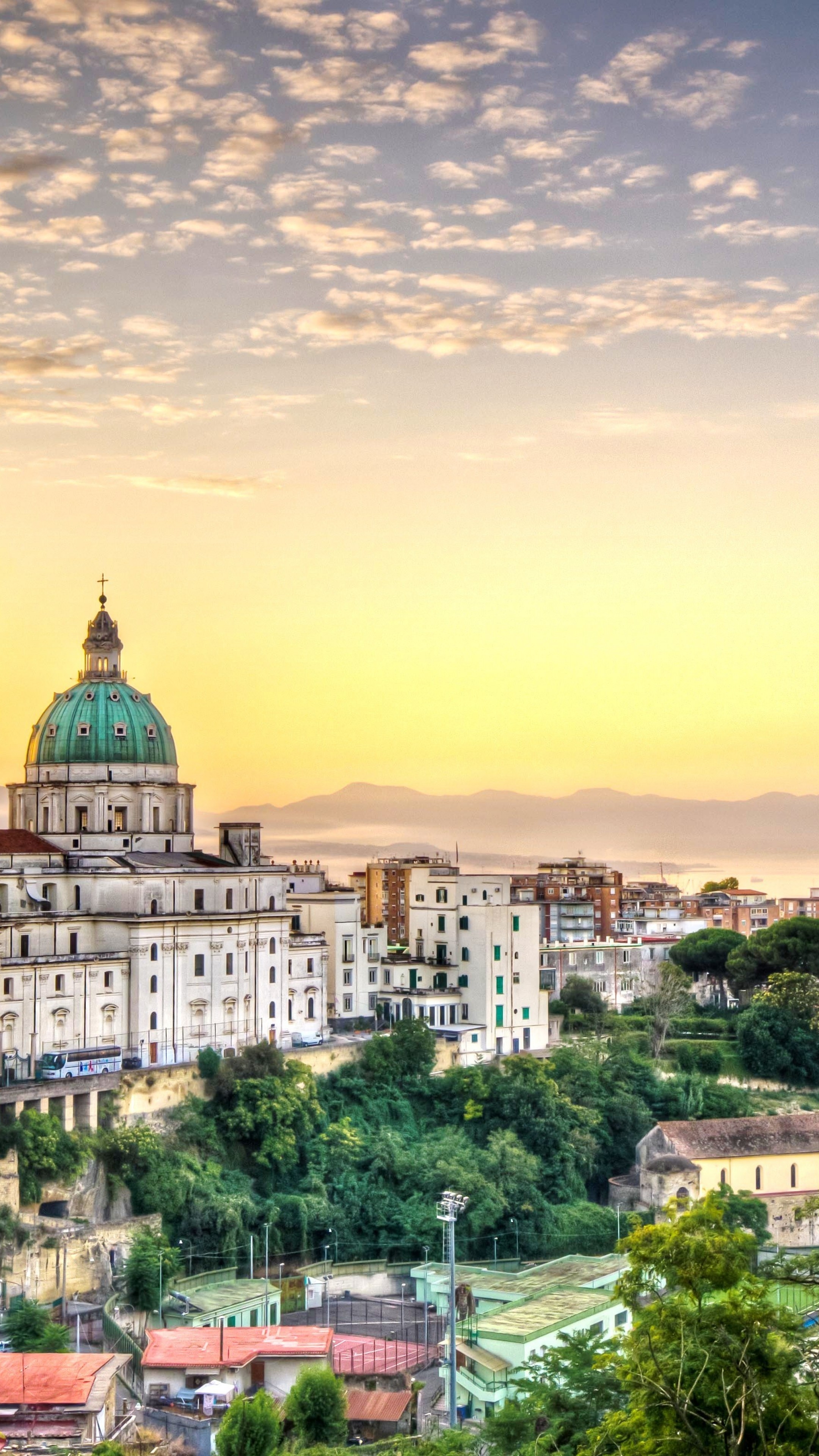 2160x3840 Wallpaper Italy, naples, napoli, city, sky, clouds, hotel, travel, Travel, Phone