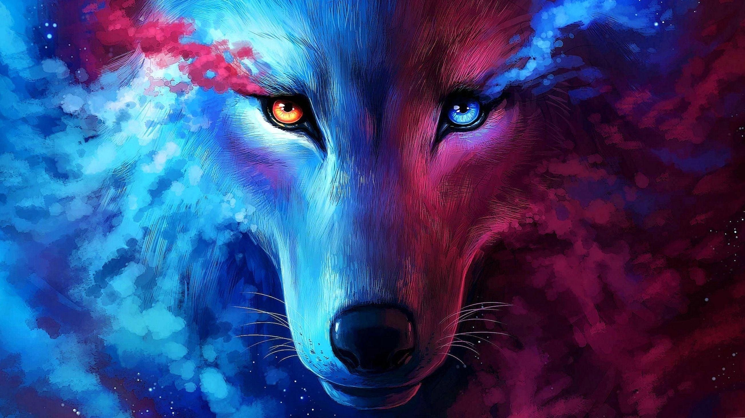 2610x1470 Galaxy Wolf Wallpaper 4K Wallpaper.Pro, Desktop