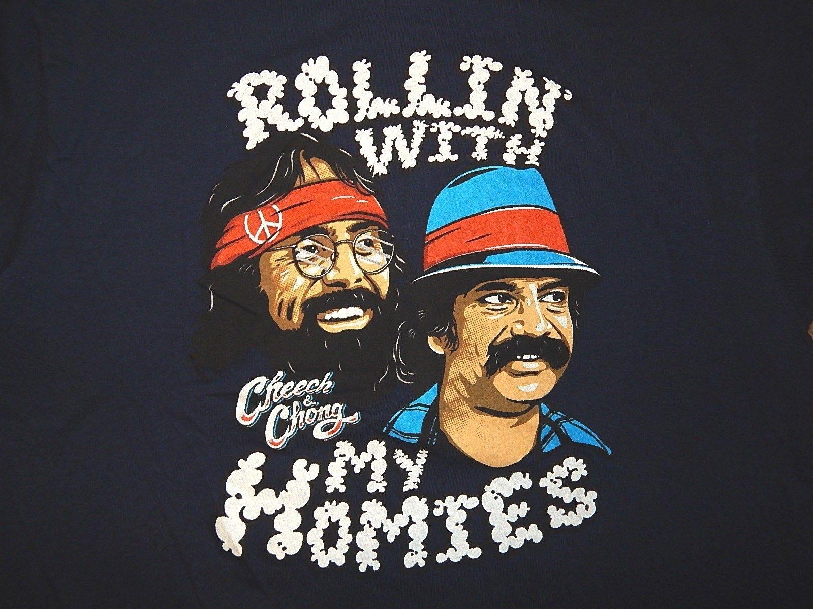 1600x1200 Mens Rolling With Cheech Chong T Shirt Navy Blue Xl Homie T Shirt, Desktop