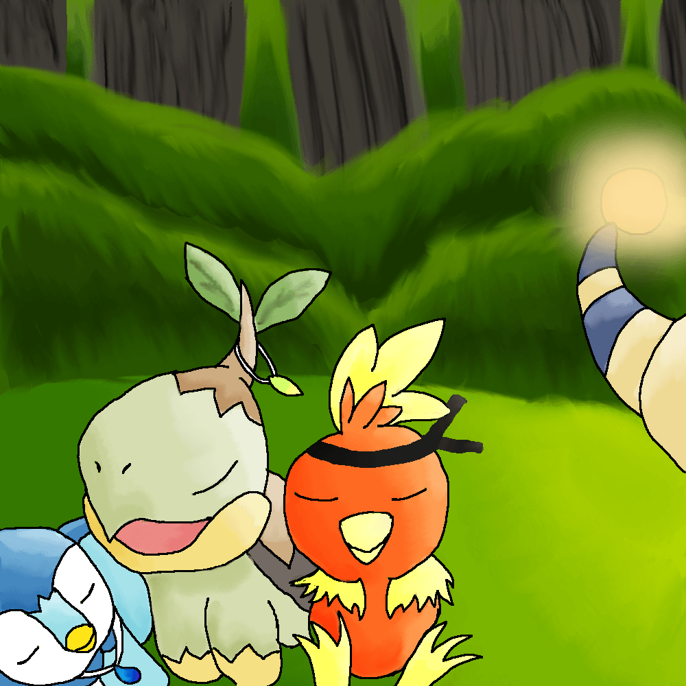 1000x1000 Torchic, Turtwig And Piplup By Derial T. Download, Phone