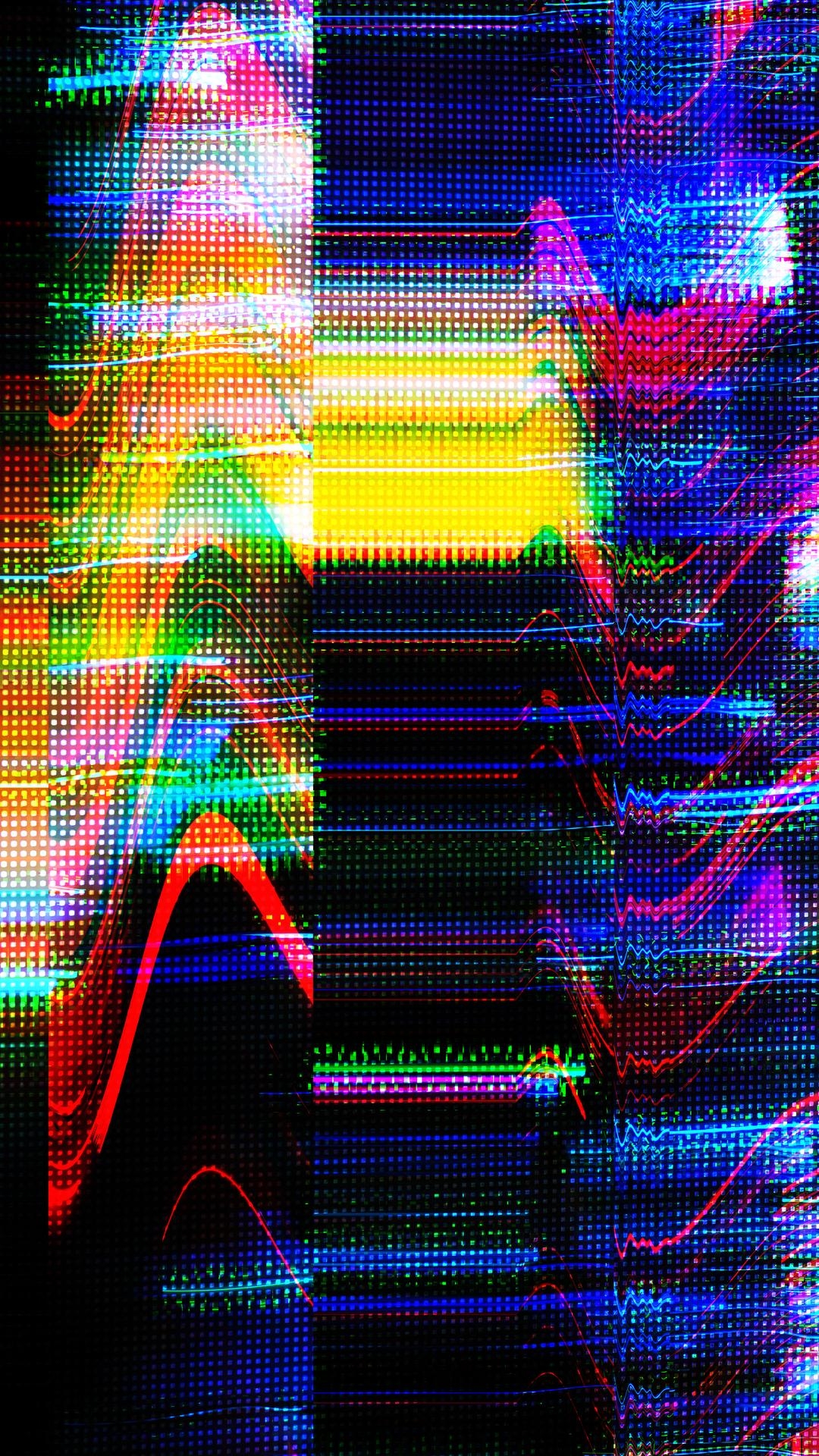 1080x1920 Glitch HD Wallpaper VHS Art Background Free App for Android, Phone