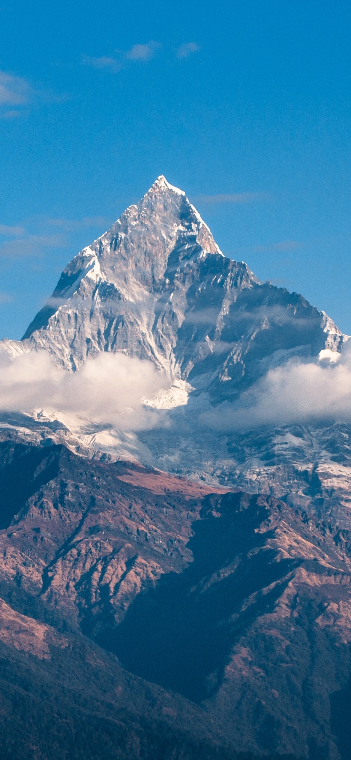 1170x2540 Himalayas Wallpaper 4K, Mountain Peak, Clouds, Mountains, Phone