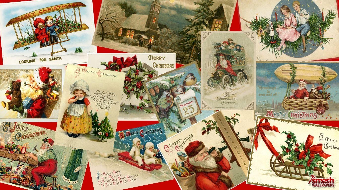 1370x770 Vintage Christmas Wallpaper, Desktop