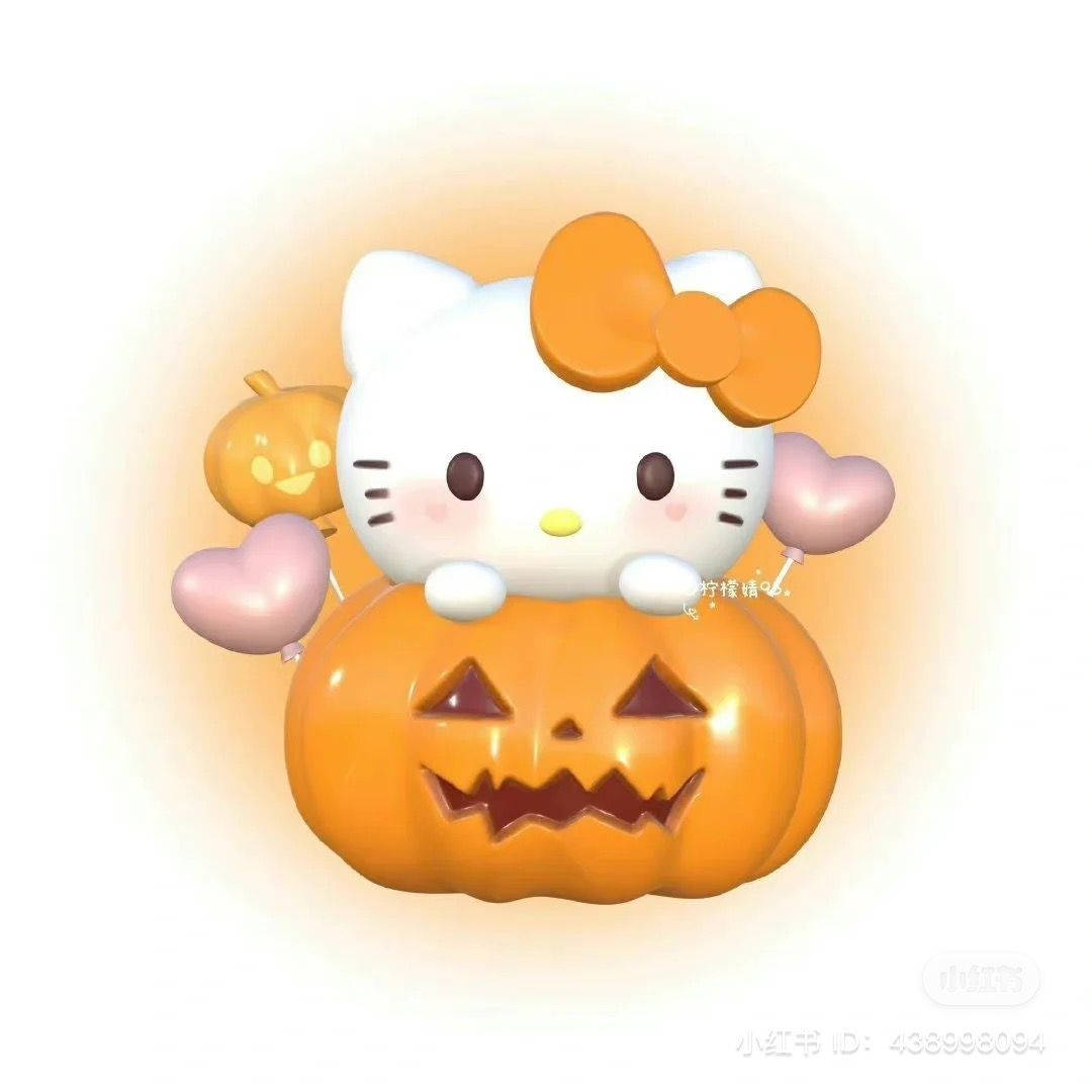 1080x1080 Download Halloween Pumpkin And Hello Kitty PFP Wallpaper, Phone