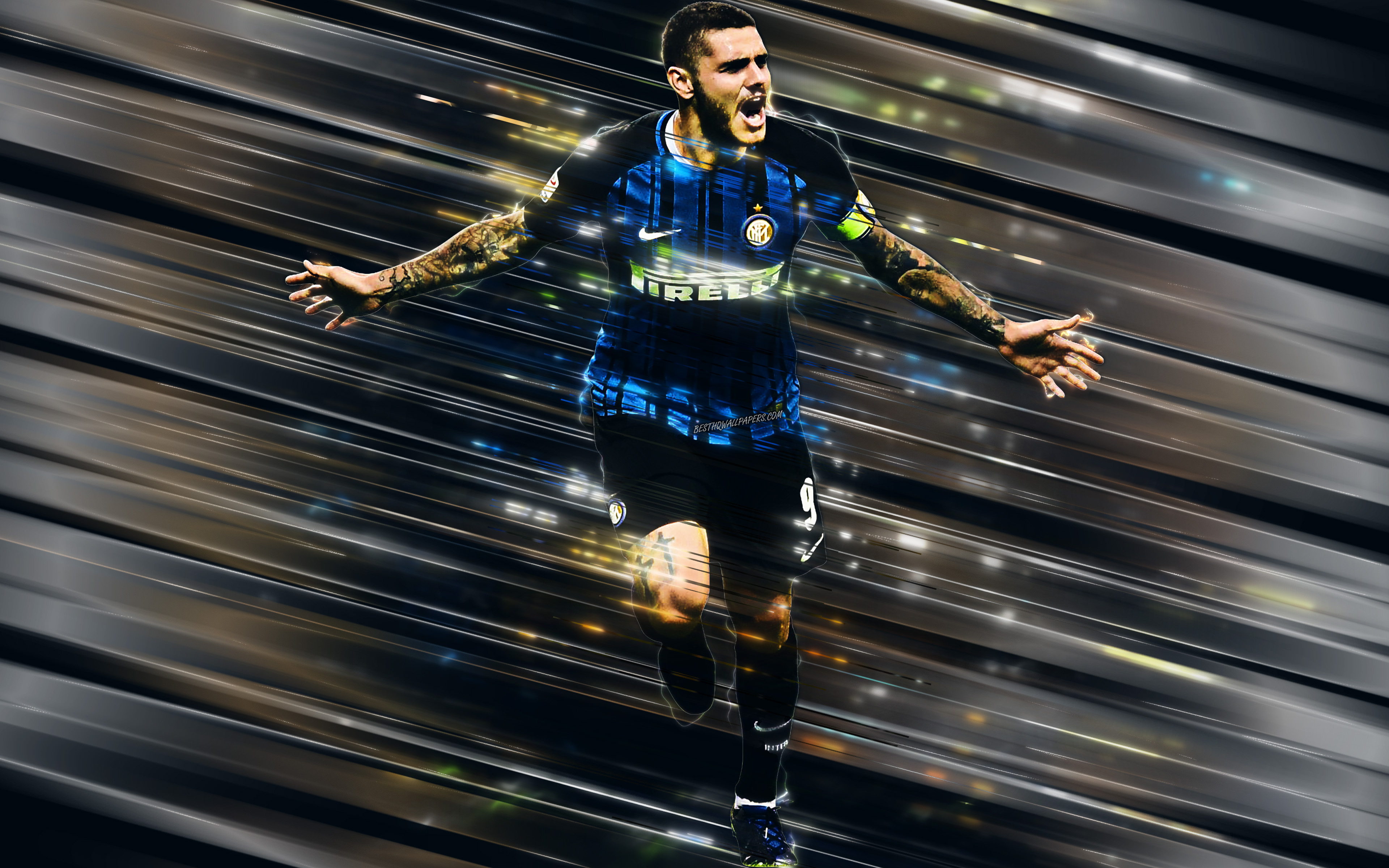 3840x2400 HD desktop wallpaper: Sports, Soccer, Argentinian, Inter Milan, Mauro Icardi download free picture, Desktop