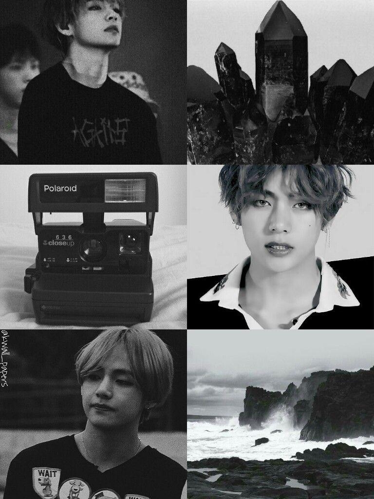 770x1030 BTS // bangtan kim taehyung ; black aesthetic collage, Phone