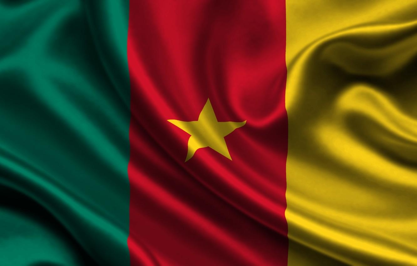 1340x850 Wallpaper Red, Star, Flag, Texture, Yellow, Green, Flag, Cameroon, Desktop