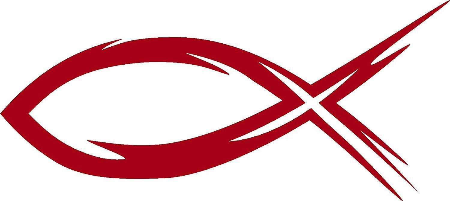 1500x680 Ichthys, Ichthus, RED, Christian, Jesus, Fish, Hebrew, Car, Window, Dual Screen