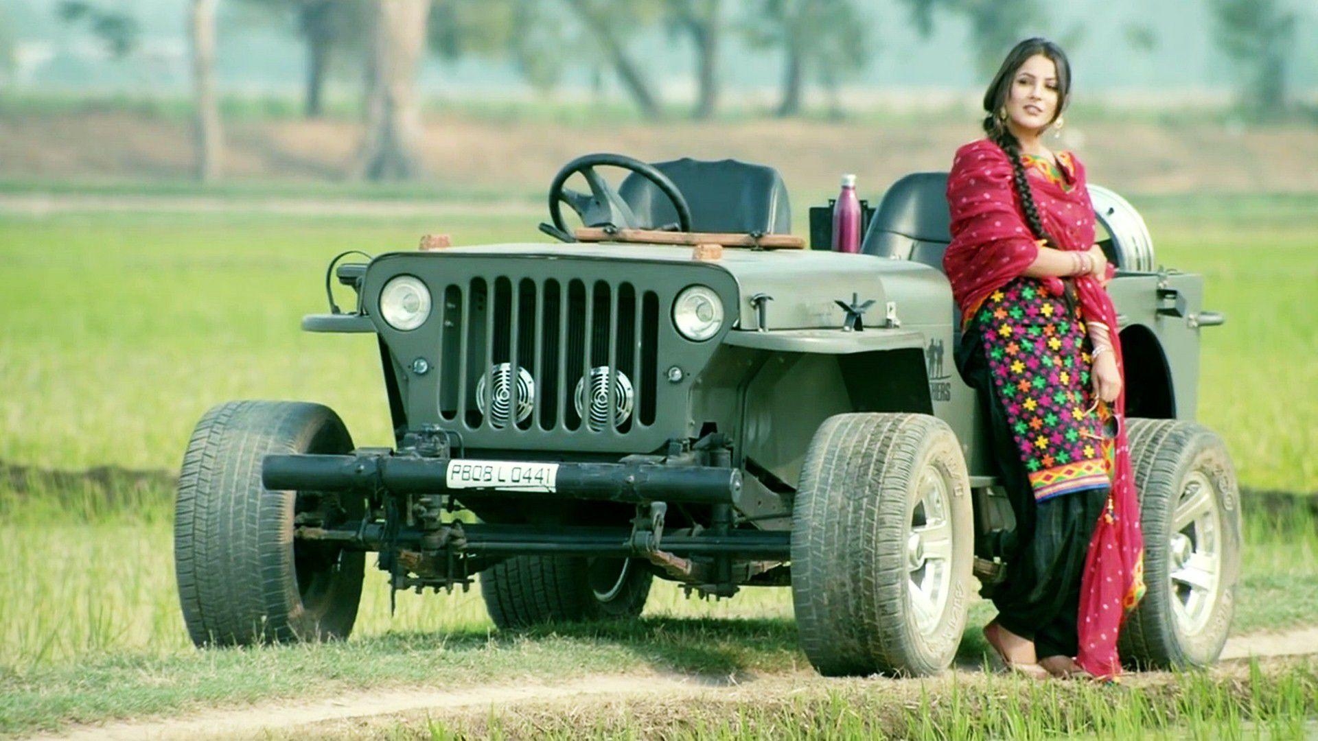 1920x1080 Punjabi Model With Jeep Car Wallpaper, Desktop