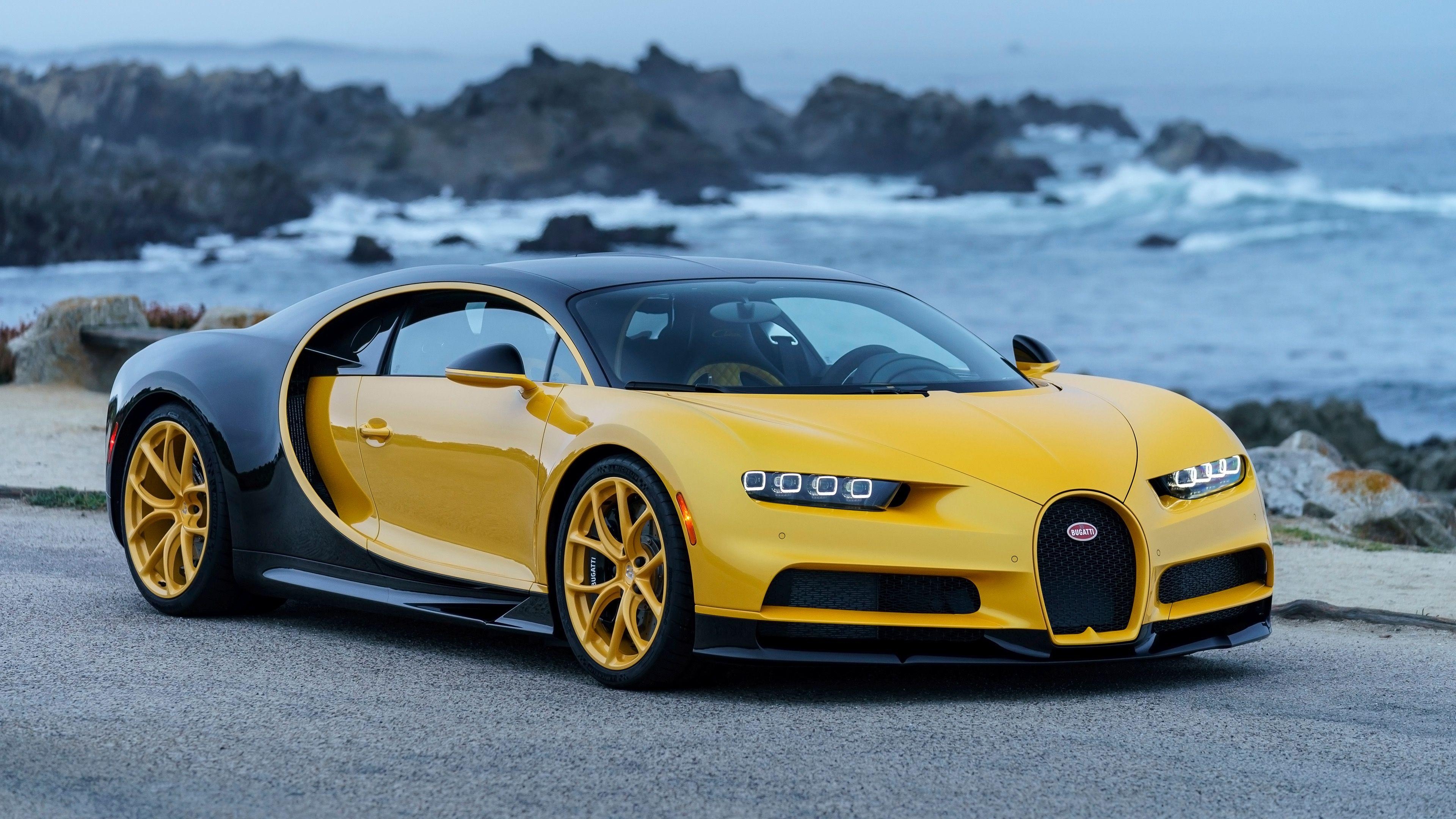 3840x2160 Bugatti Chiron Yellow and Black 4K Wallpaper. HD Car Wallpaper, Desktop