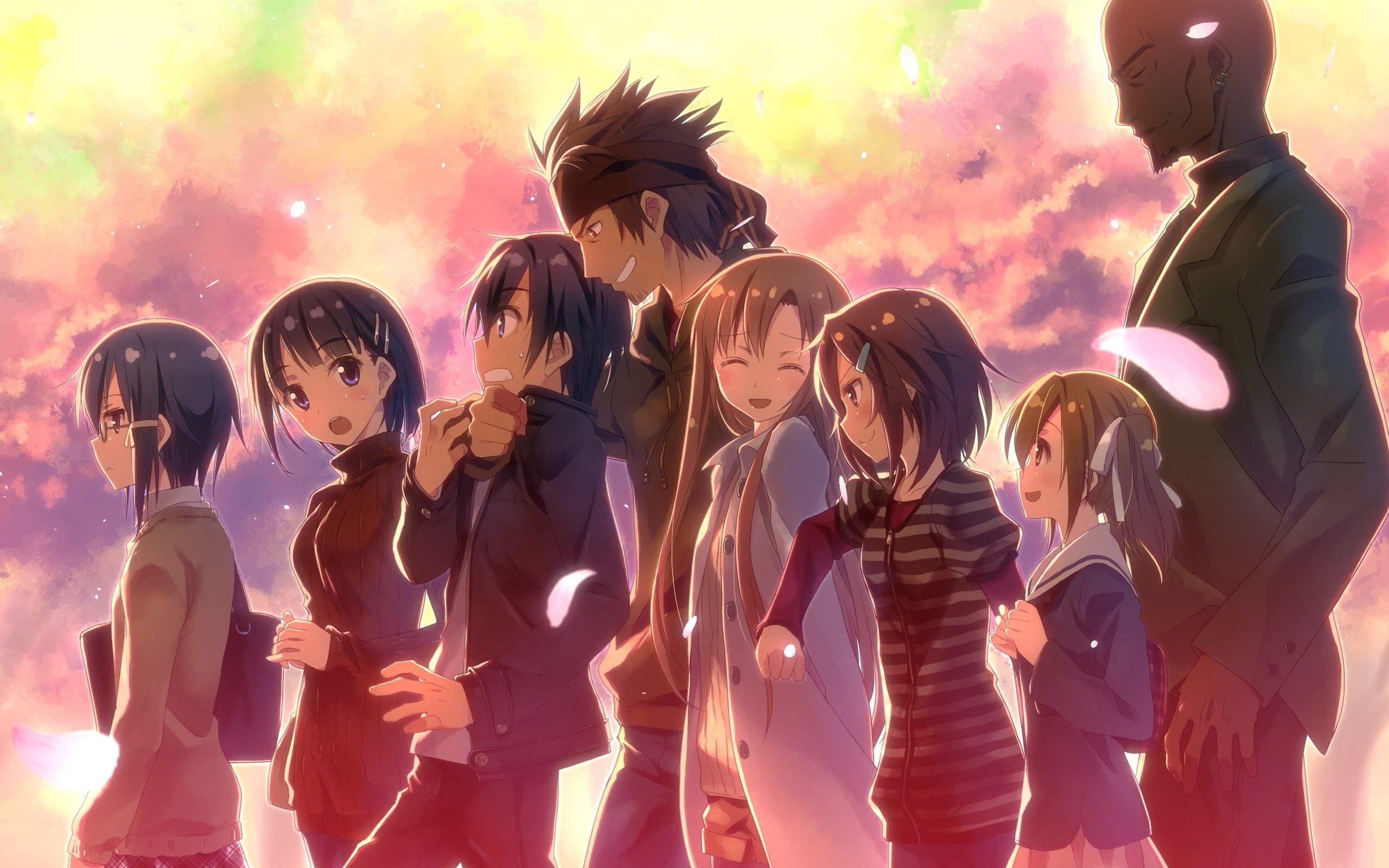 2560x1600 Sword Art Online friends group sakura blush wallpaperx1600, Desktop