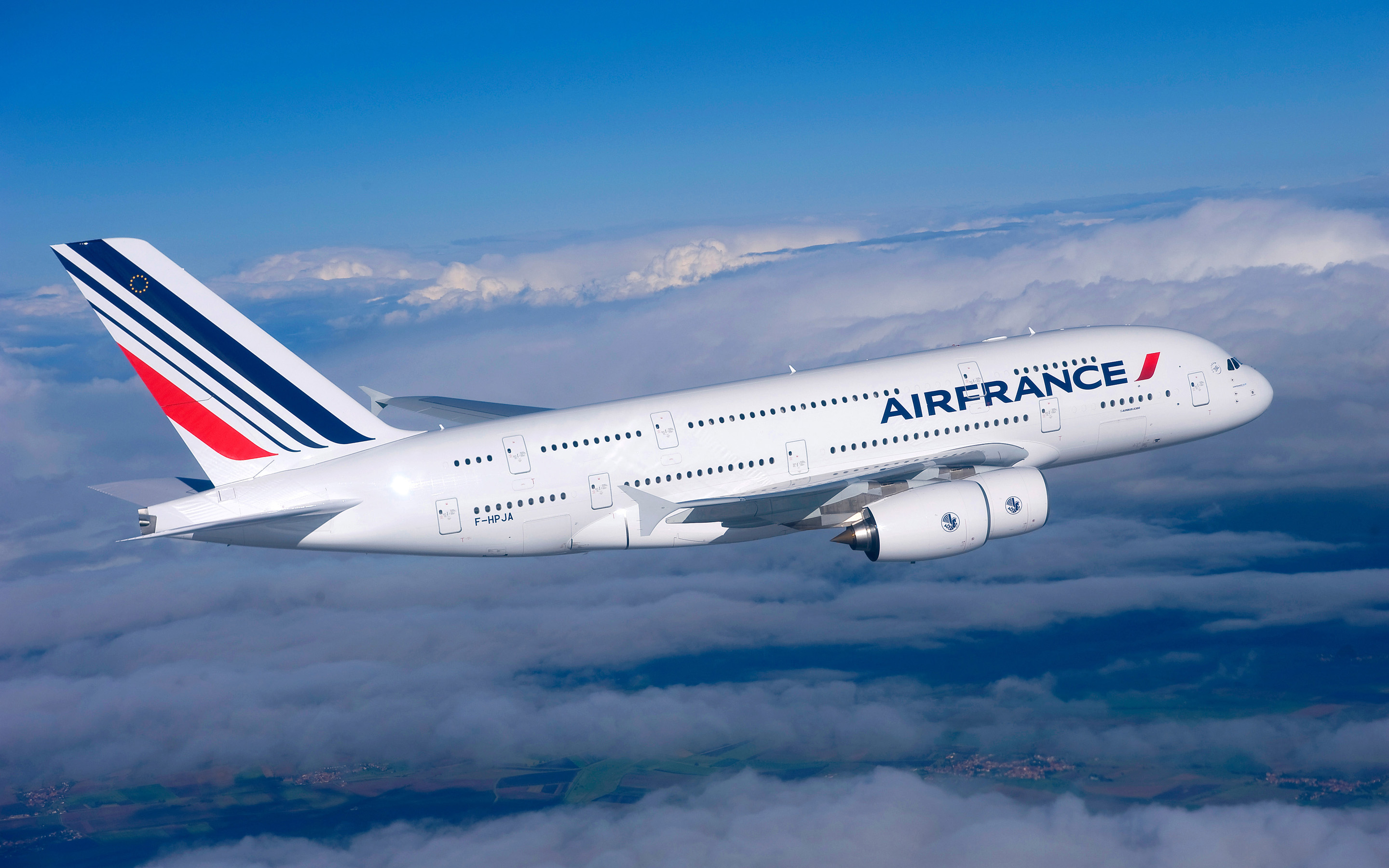 2880x1800 Download Wallpaper Airbus А Air France, Largest Passenger Airliner, Twin Aisle Aircraft, Wide Body Aircraft, Air Travel, Airplane In The Sky, Airbus For Desktop With Resolution. High Quality HD Picture Wallpaper, Desktop